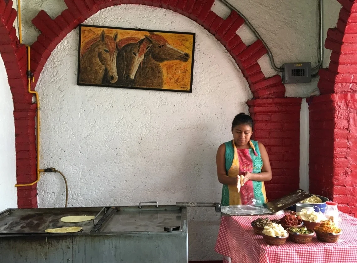 So much amazing food in Mexico. Handmade tortilla tacos are the best!