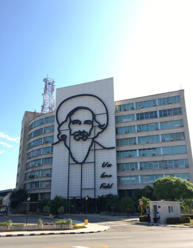 Across from the Plaza de la Revolucion. Memorial for Jose Marti and Che Guevara