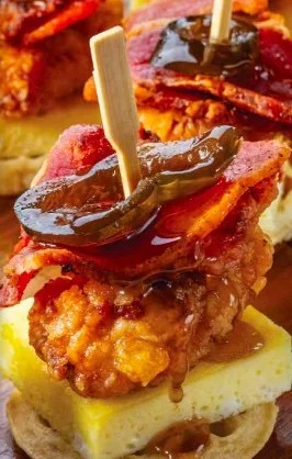 Chicken and Waffle Skewers