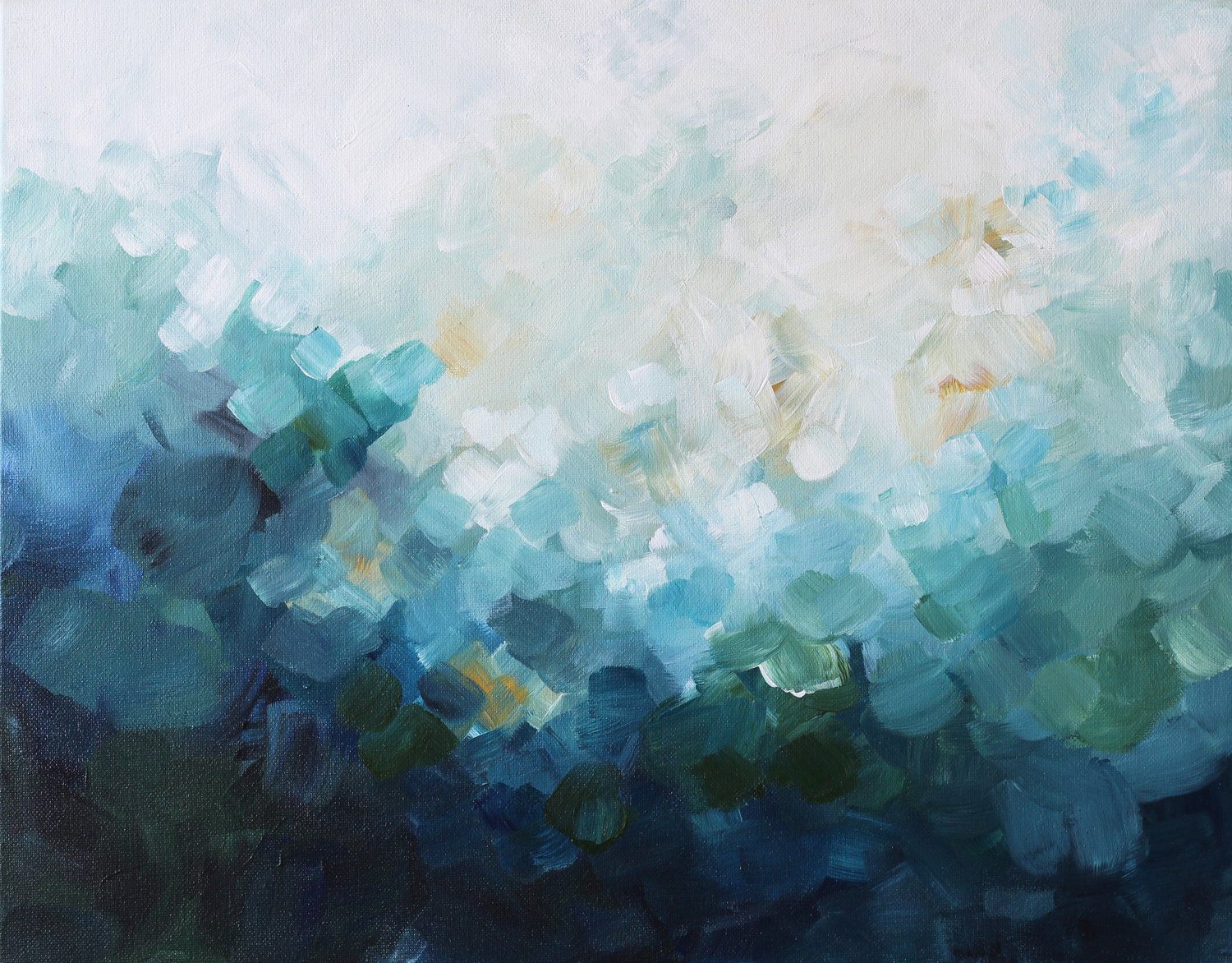 Where Sky Kisses Water - 10x10 on canvas — Kendra Castillo