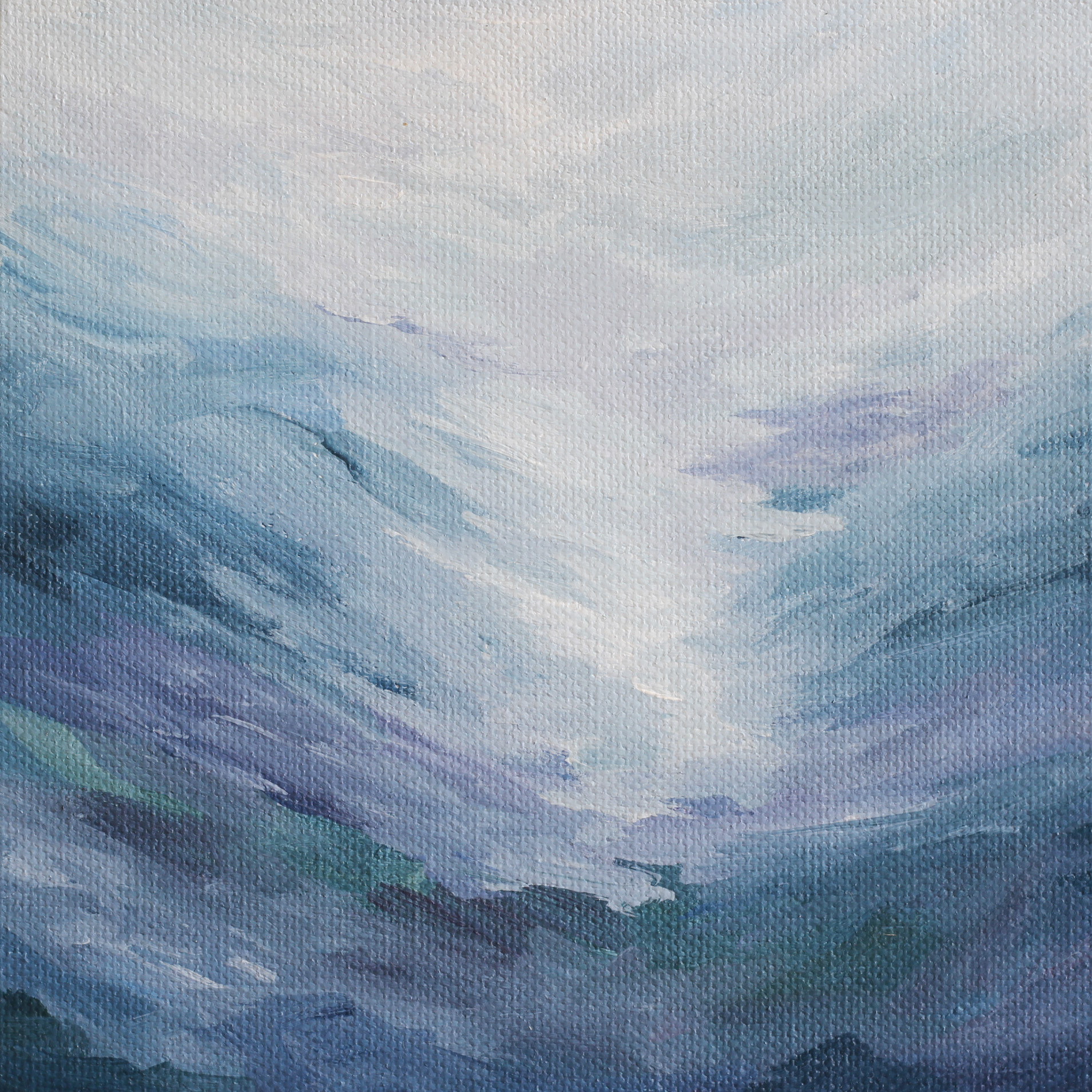 Small Landscape Painting by Kendra Castillo. "Coming Nearer," 6x6 inches