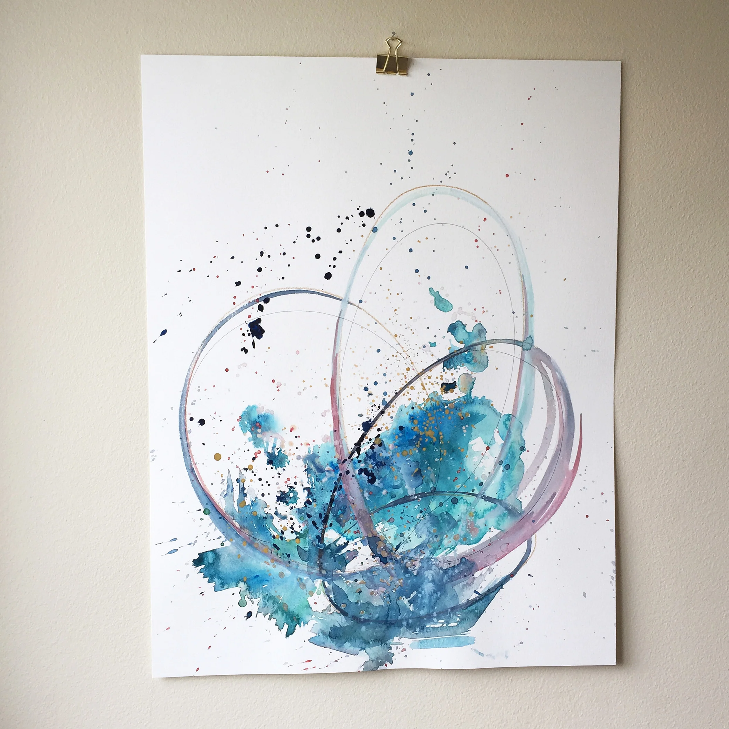 "Pirouette," Abstract mixed media painting by Kendra Castillo.