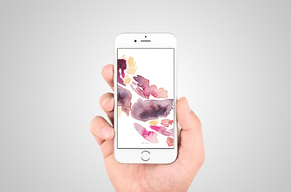 Instant Abstract Watercolor Art Wallpaper Download for your Phone Devices. Artwork by Kendra Castillo - View More: www.kendracastillo.com