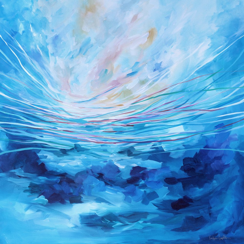 Where Sky Kisses Water - 10x10 on canvas — Kendra Castillo
