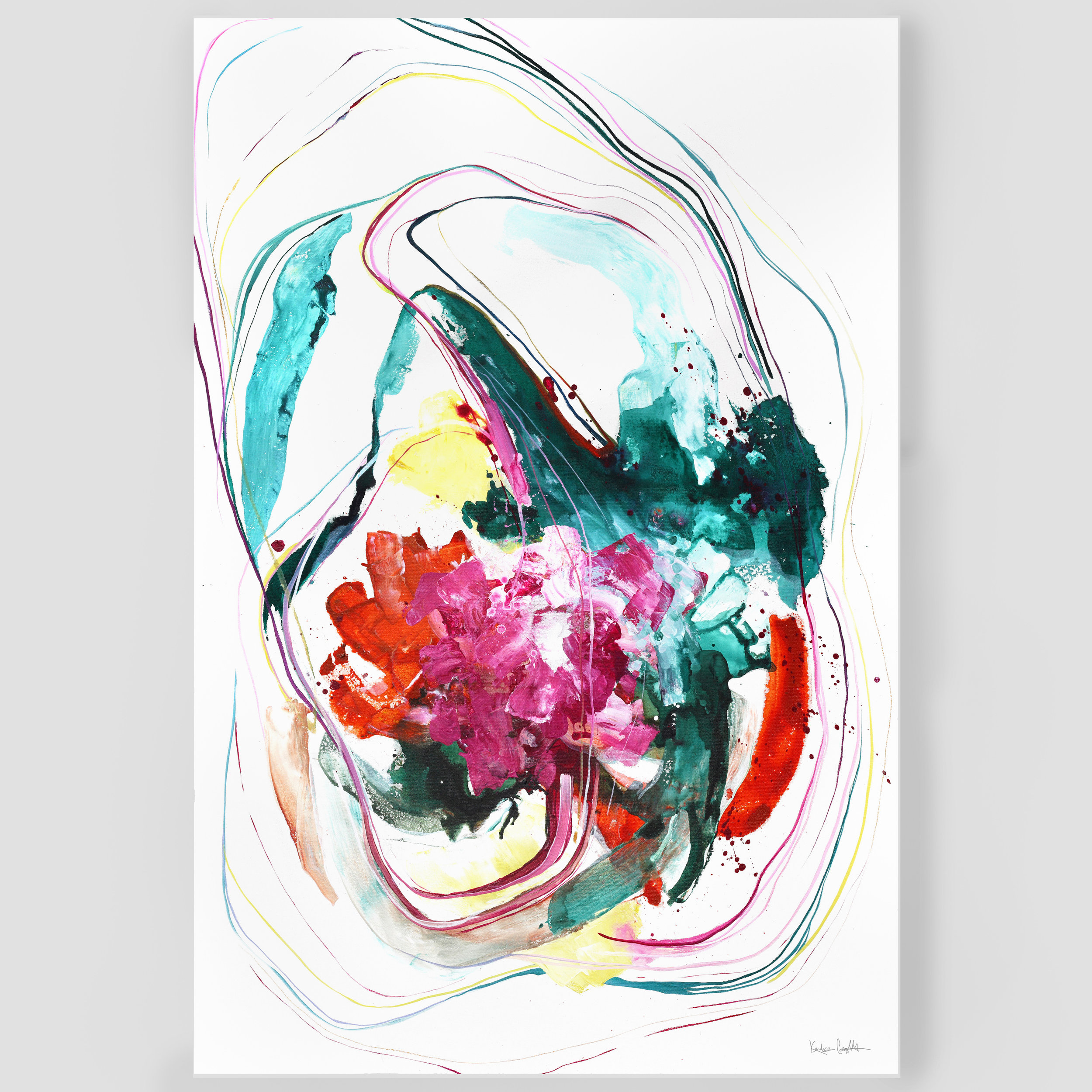 Kendra Castillo. "Source" large scale bright & energetic abstract painting