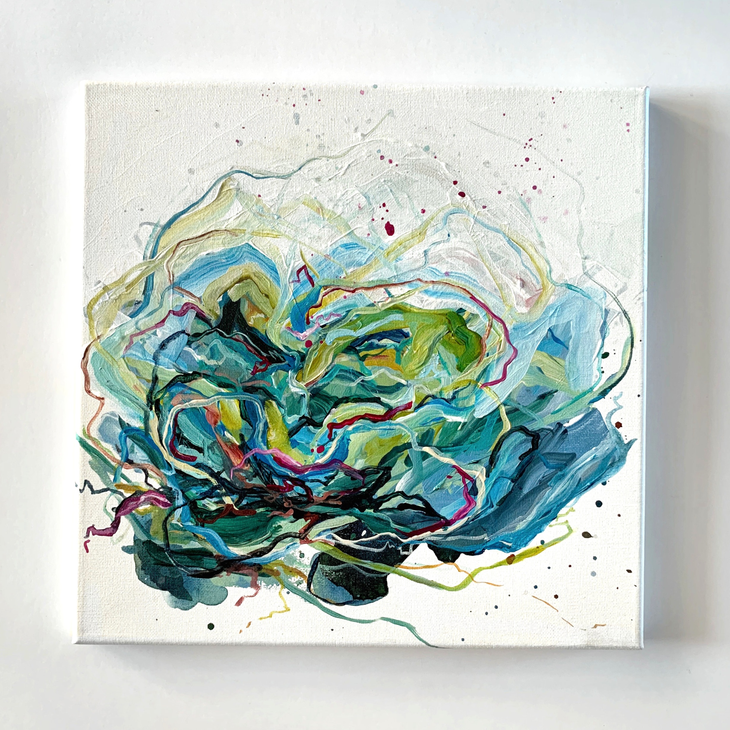 Copy of Kendra Castillo. "Twisted Tales" bright & energetic original abstract painting
