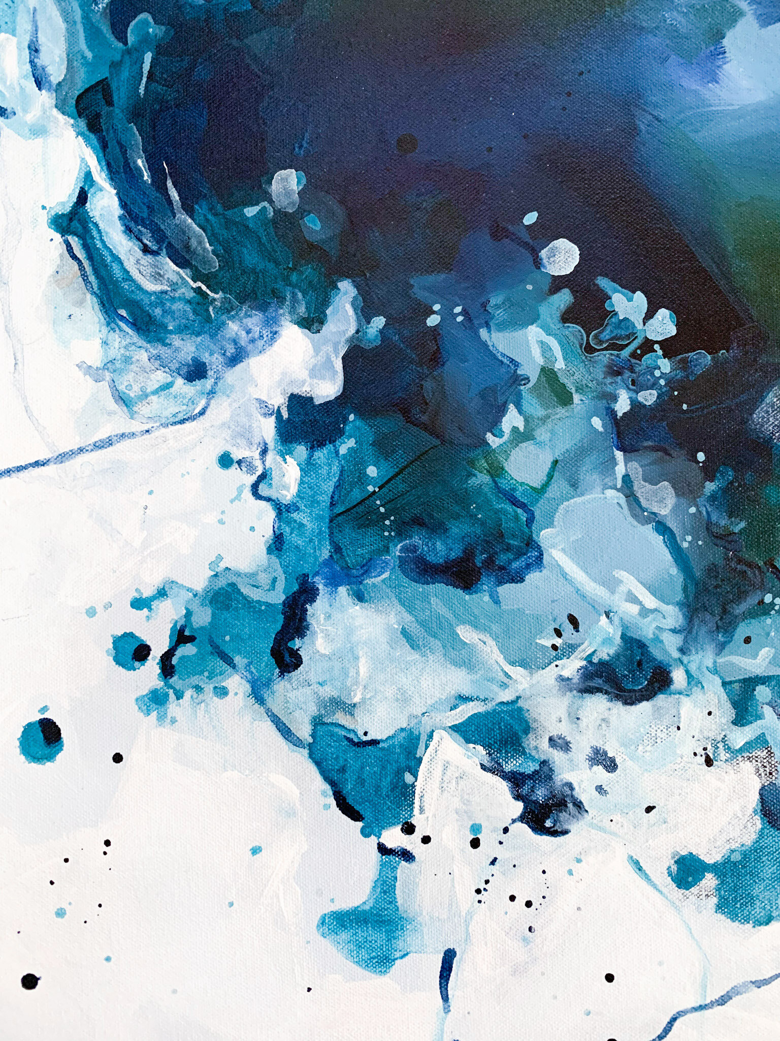 close up of "Meant To Be" a new original painting by Kendra Castillo