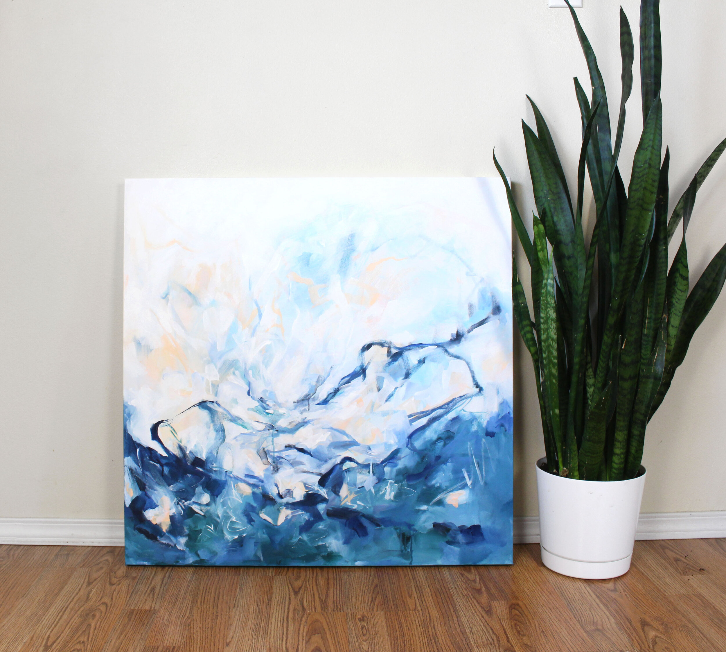 A Souls Response - 30x30 original abstract painting on canvas by Kendra Castillo