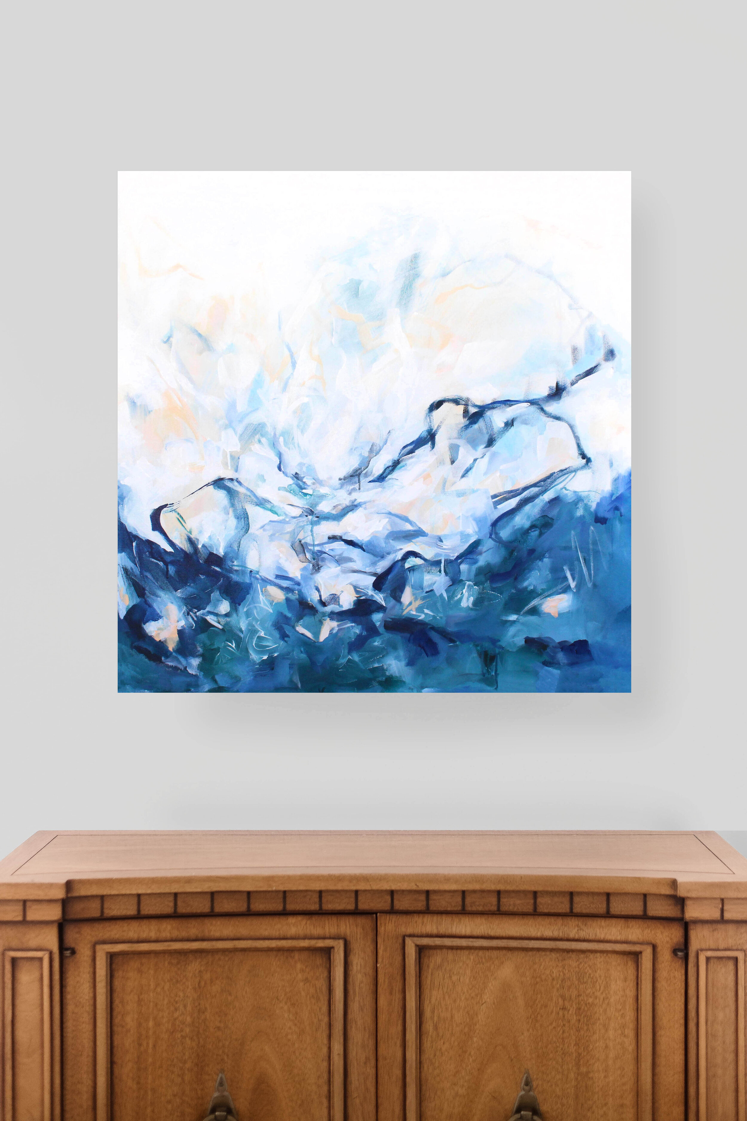 A Souls Response - 30x30 original abstract painting on canvas by Kendra Castillo
