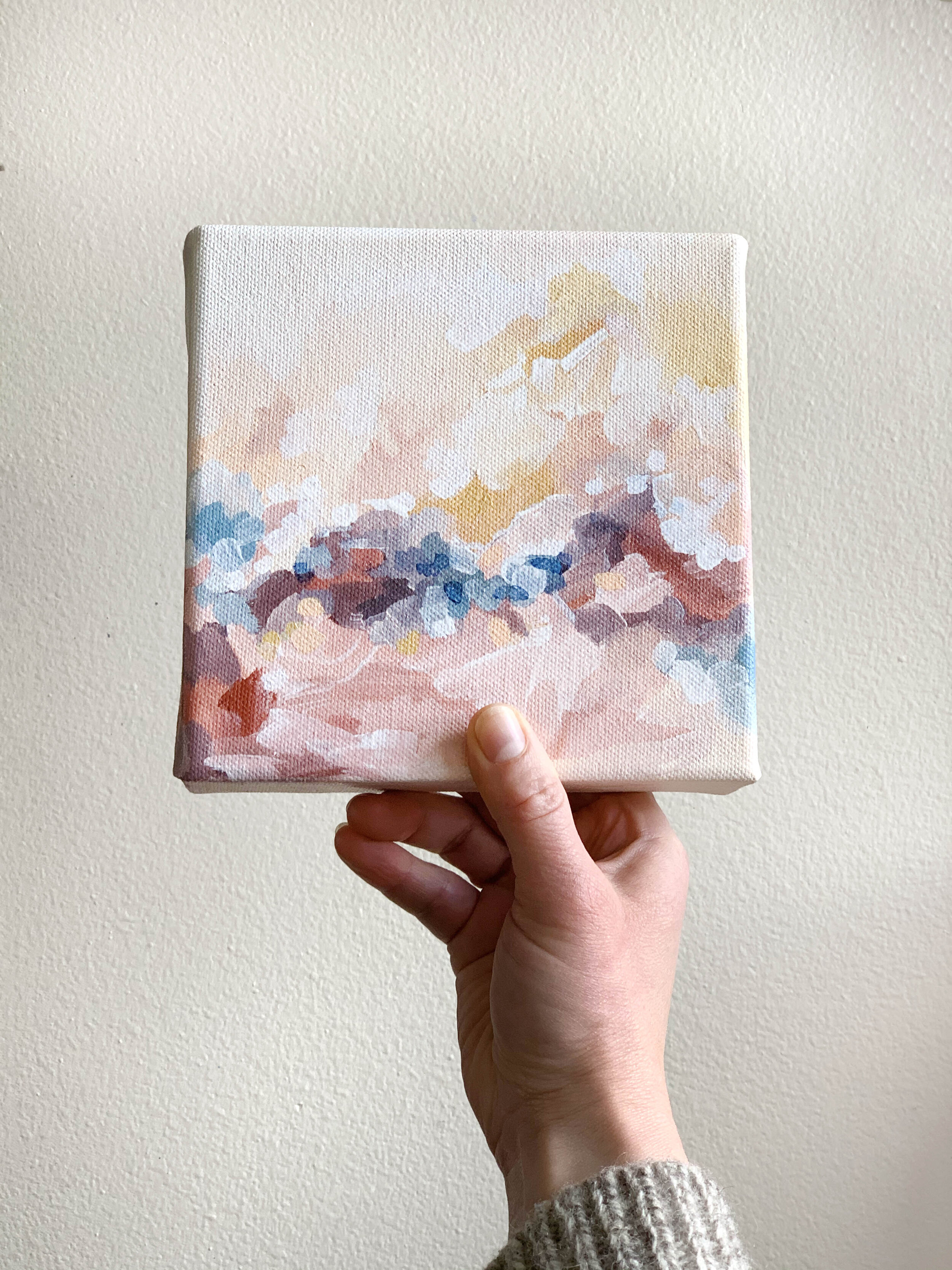 Finding Grace - 6x6 original abstract painting on canvas by Kendra Castillo