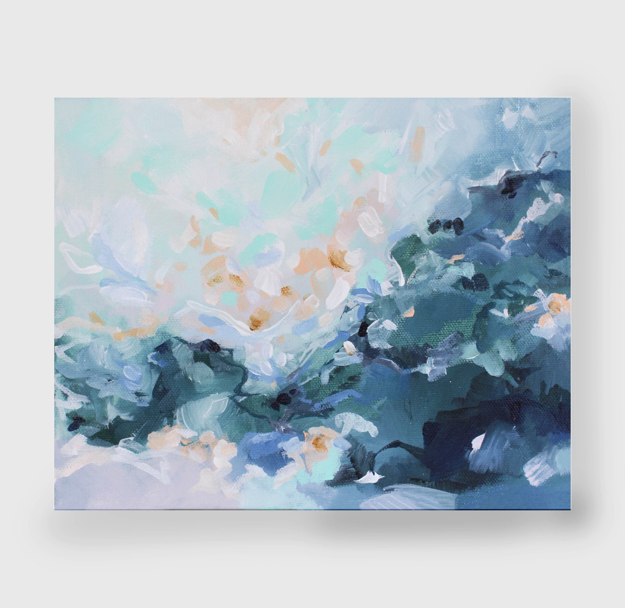 Grounded But Free - 11x14 original abstract painting on canvas by Kendra Castillo