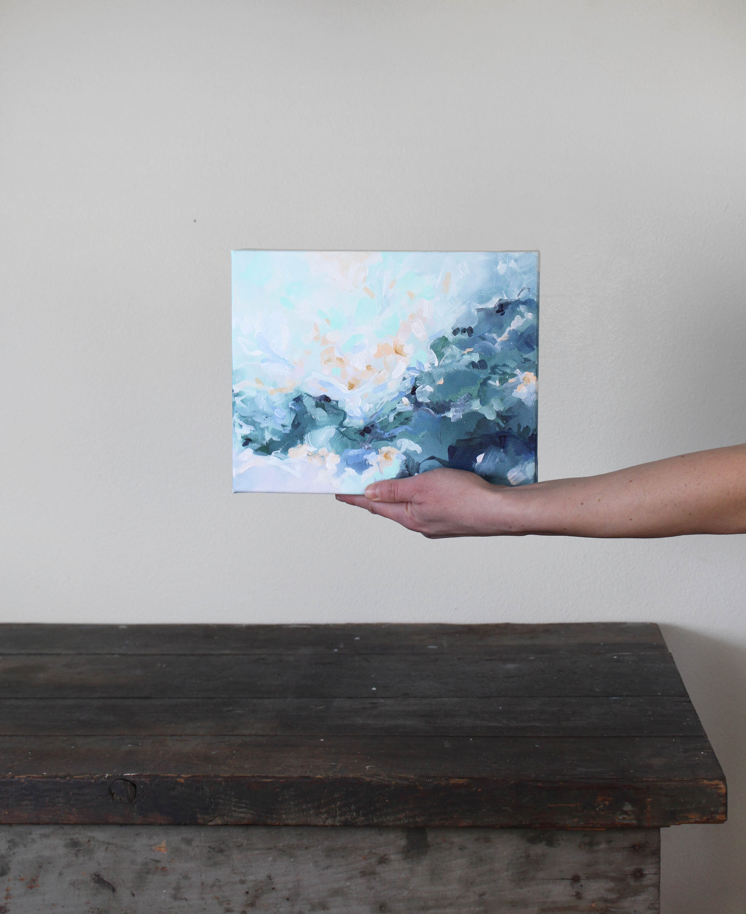 Grounded But Free - 11x14 original abstract painting on canvas by Kendra Castillo