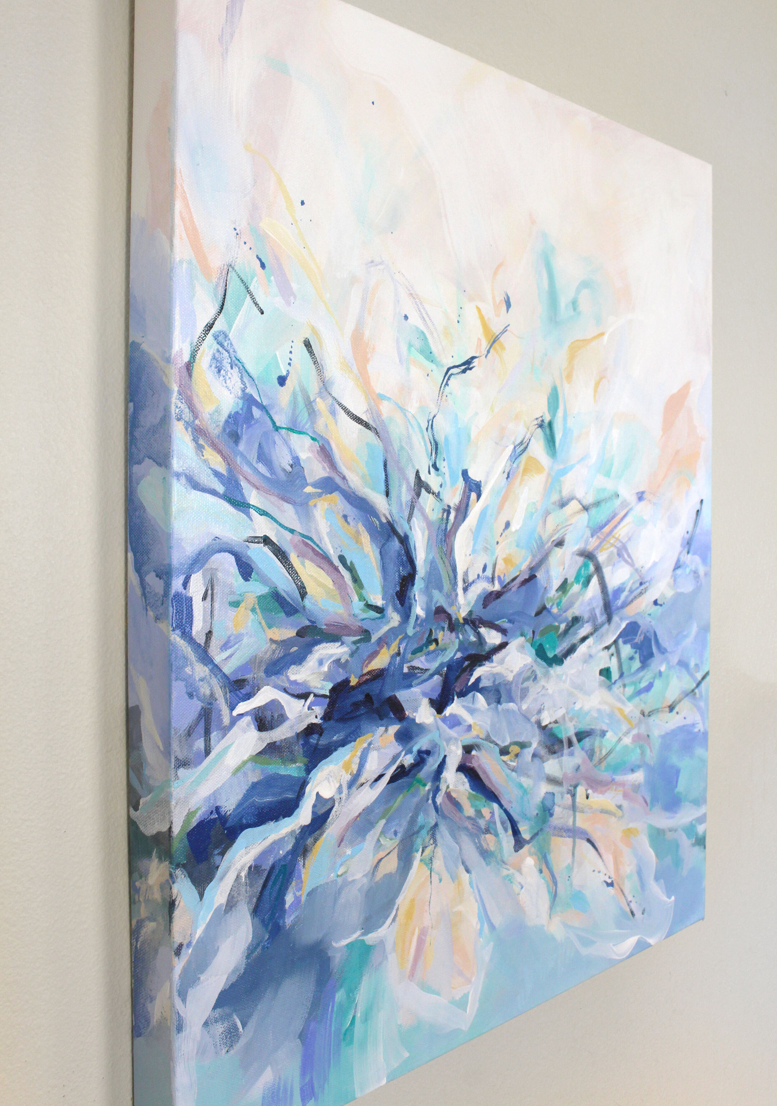 Growing In The Light - 20x24 original abstract painting on canvas by Kendra Castillo