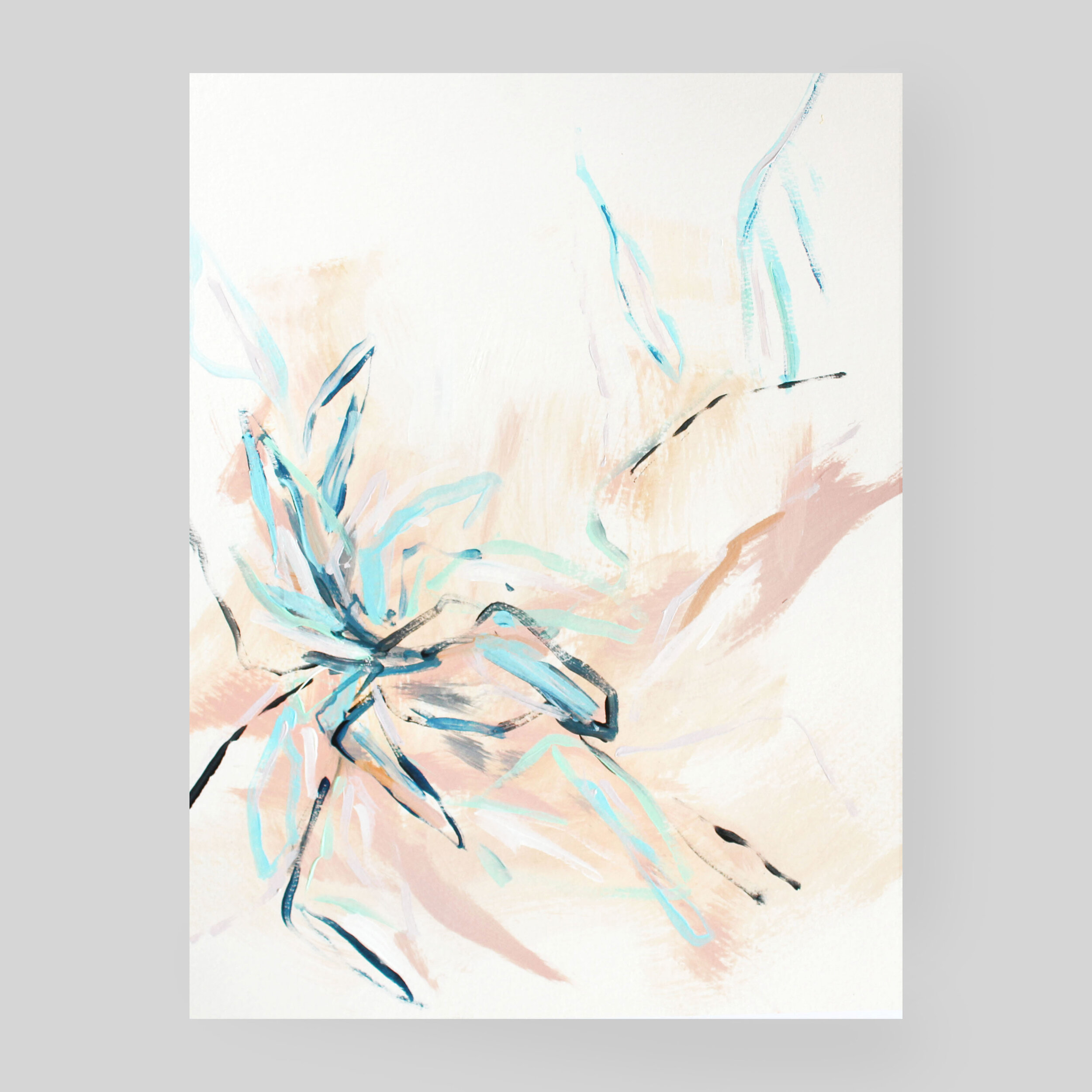 Flourishing Together no.3 - 9x12 original abstract painting on paper by Kendra Castillo