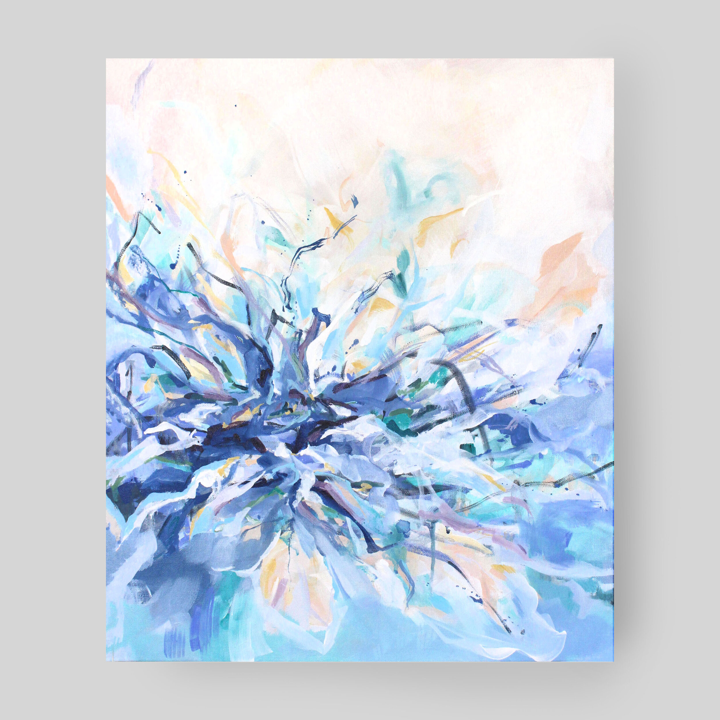 Growing In The Light - 20x24 original abstract painting on canvas by Kendra Castillo
