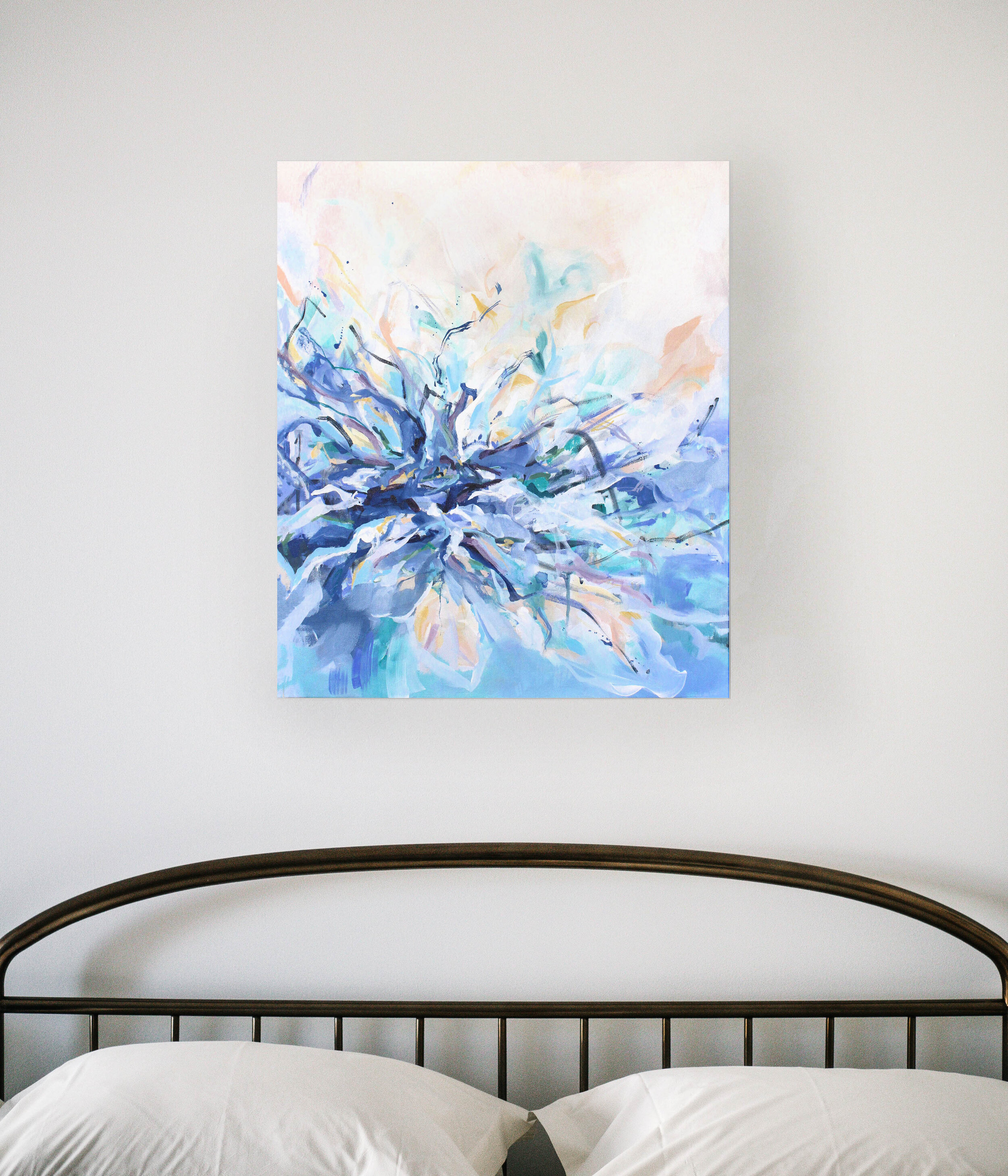Growing In The Light - 20x24 original abstract painting on canvas by Kendra Castillo