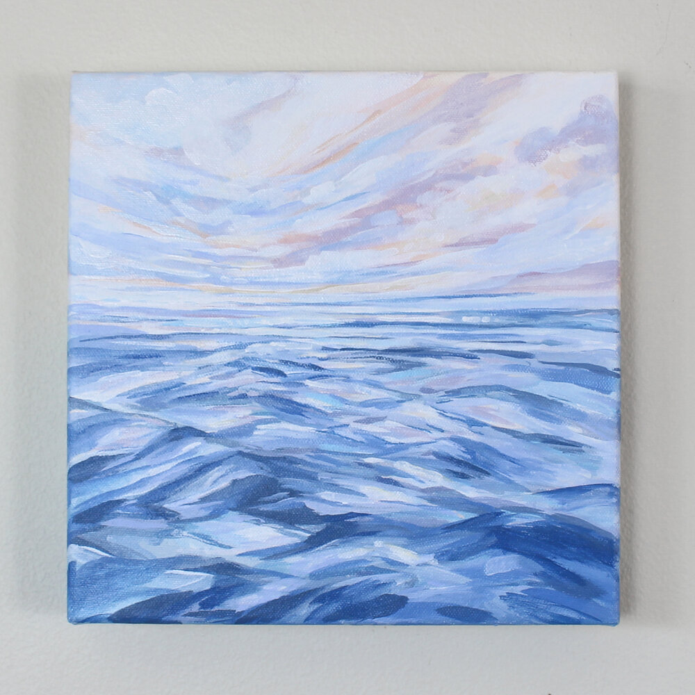 Where Sky Kisses Water - 10x10 on canvas — Kendra Castillo