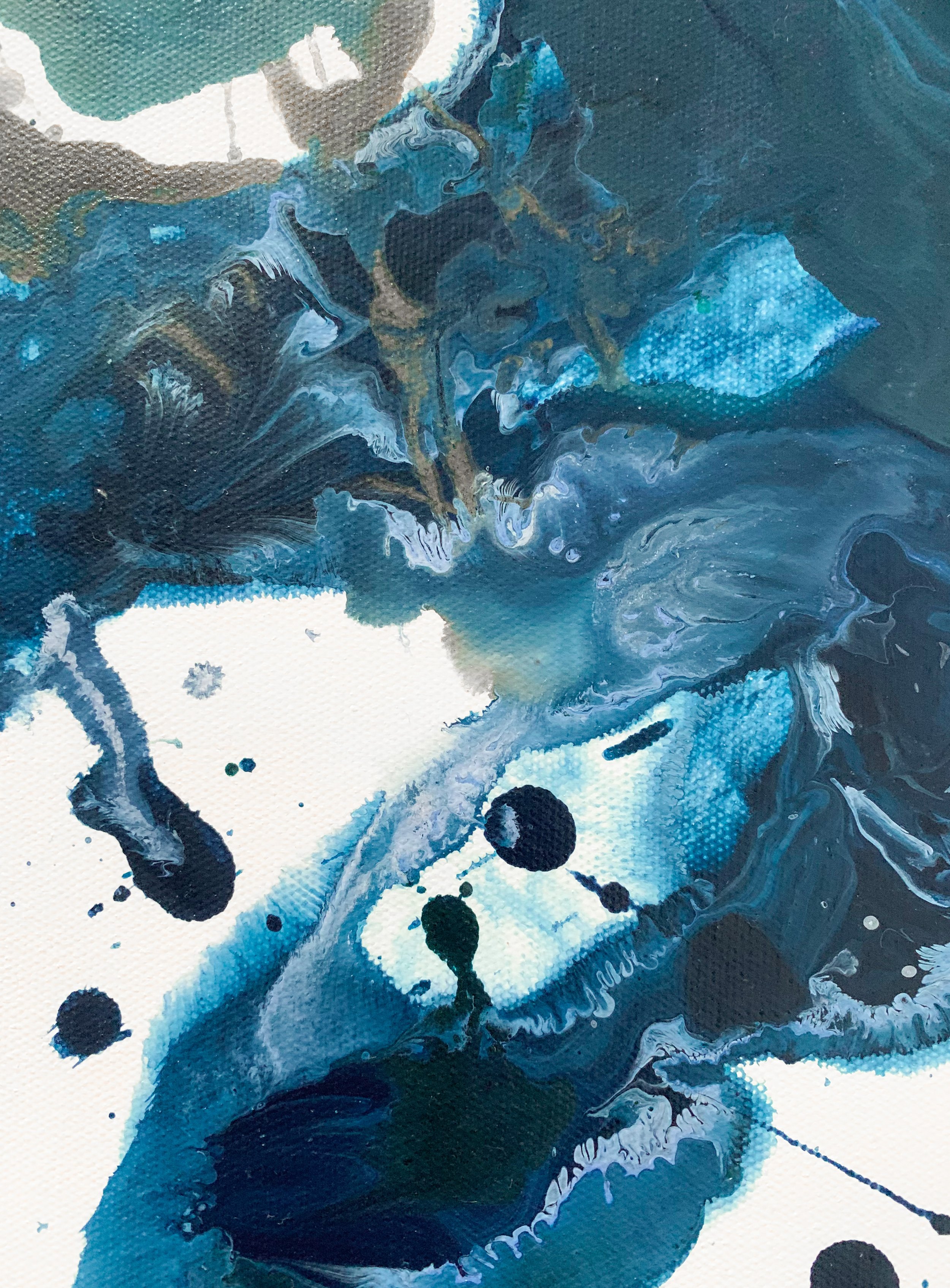 Coming Closer - 36x36 original abstract painting on canvas by Kendra Castillo