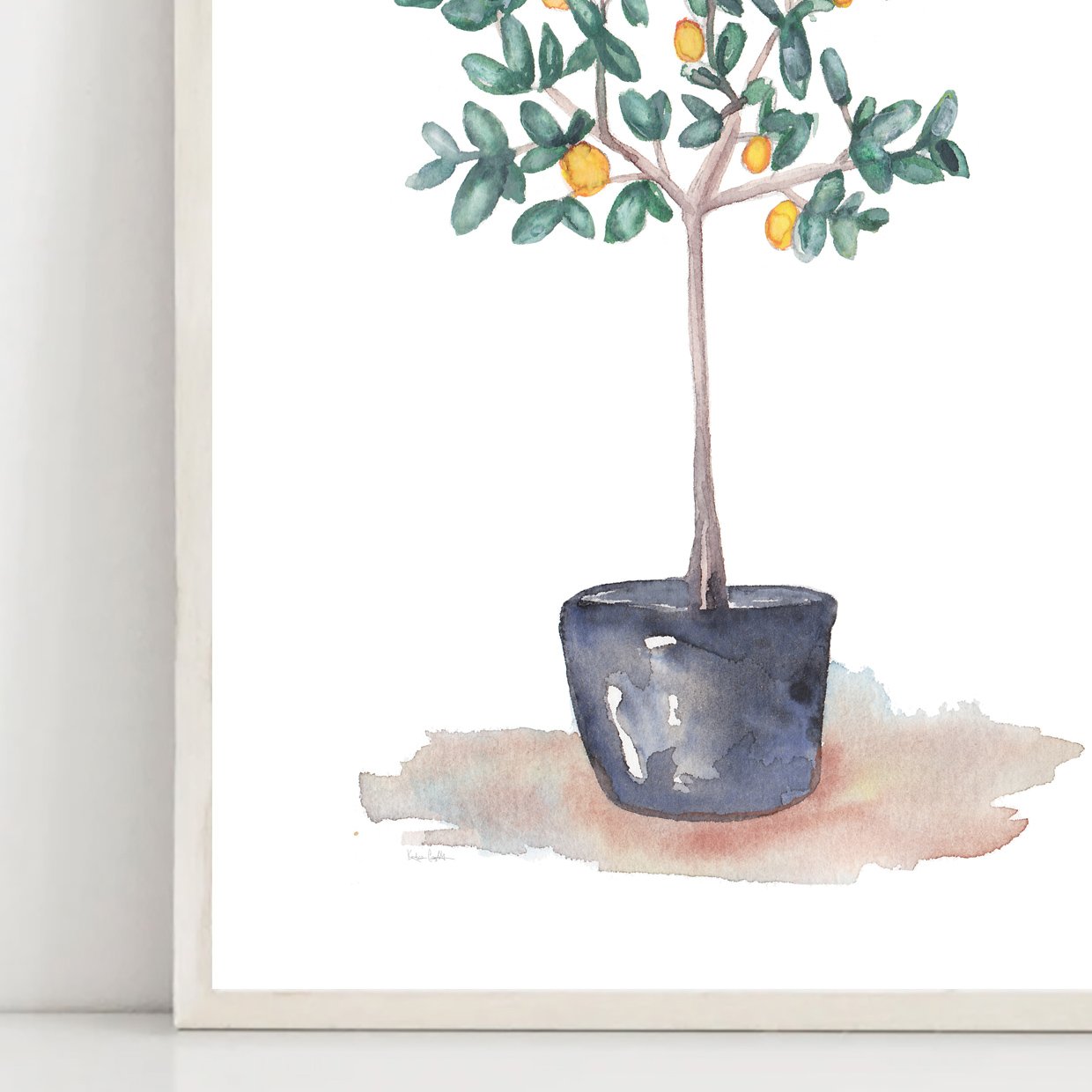Orange Tree - Vertical print, Digital Download by Kendra Castillo. Watercolor plant painting