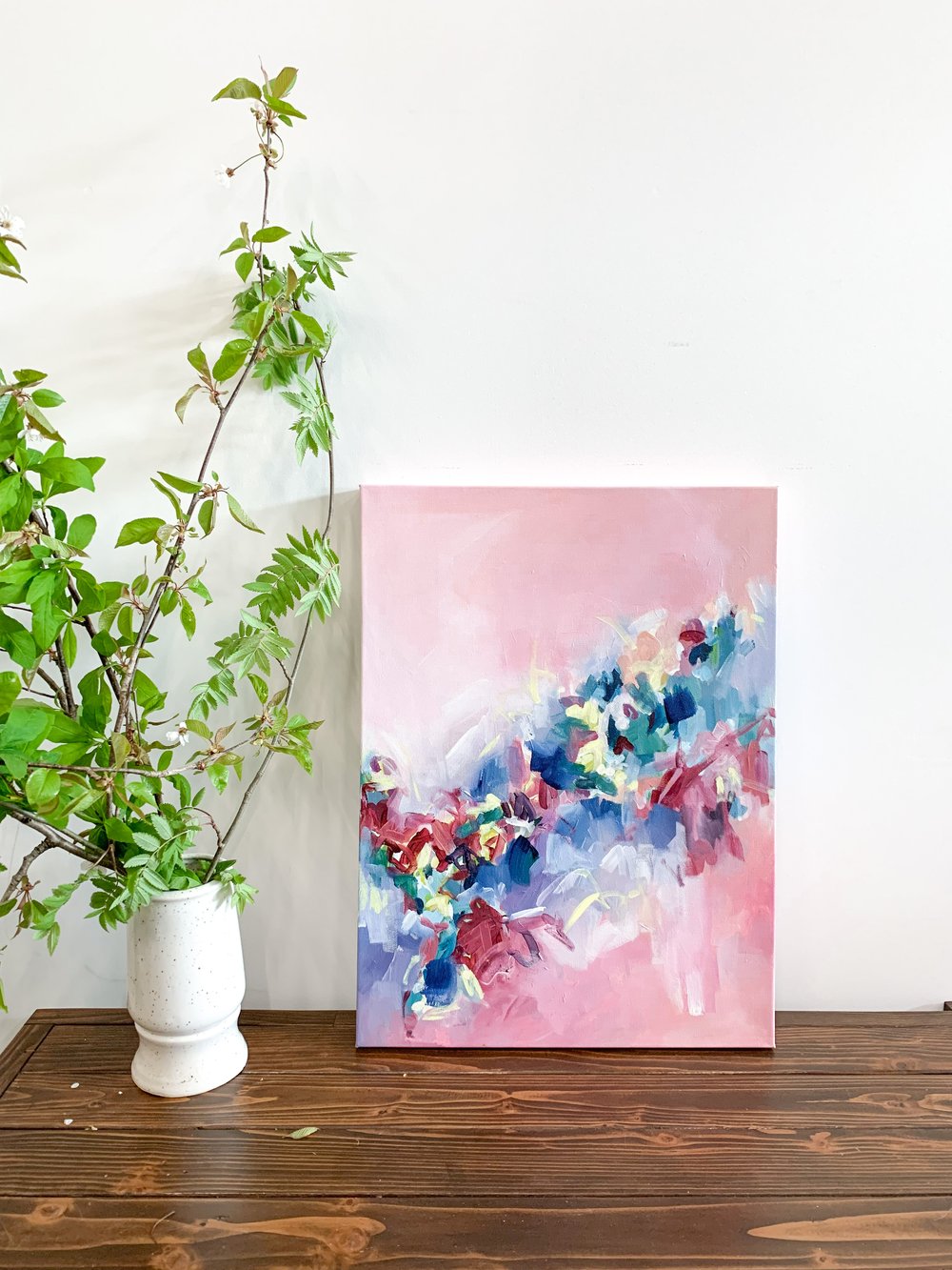 Early Spring Buds - 18x36 acrylic on canvas. Original painting by Kendra  Castillo — Kendra Castillo