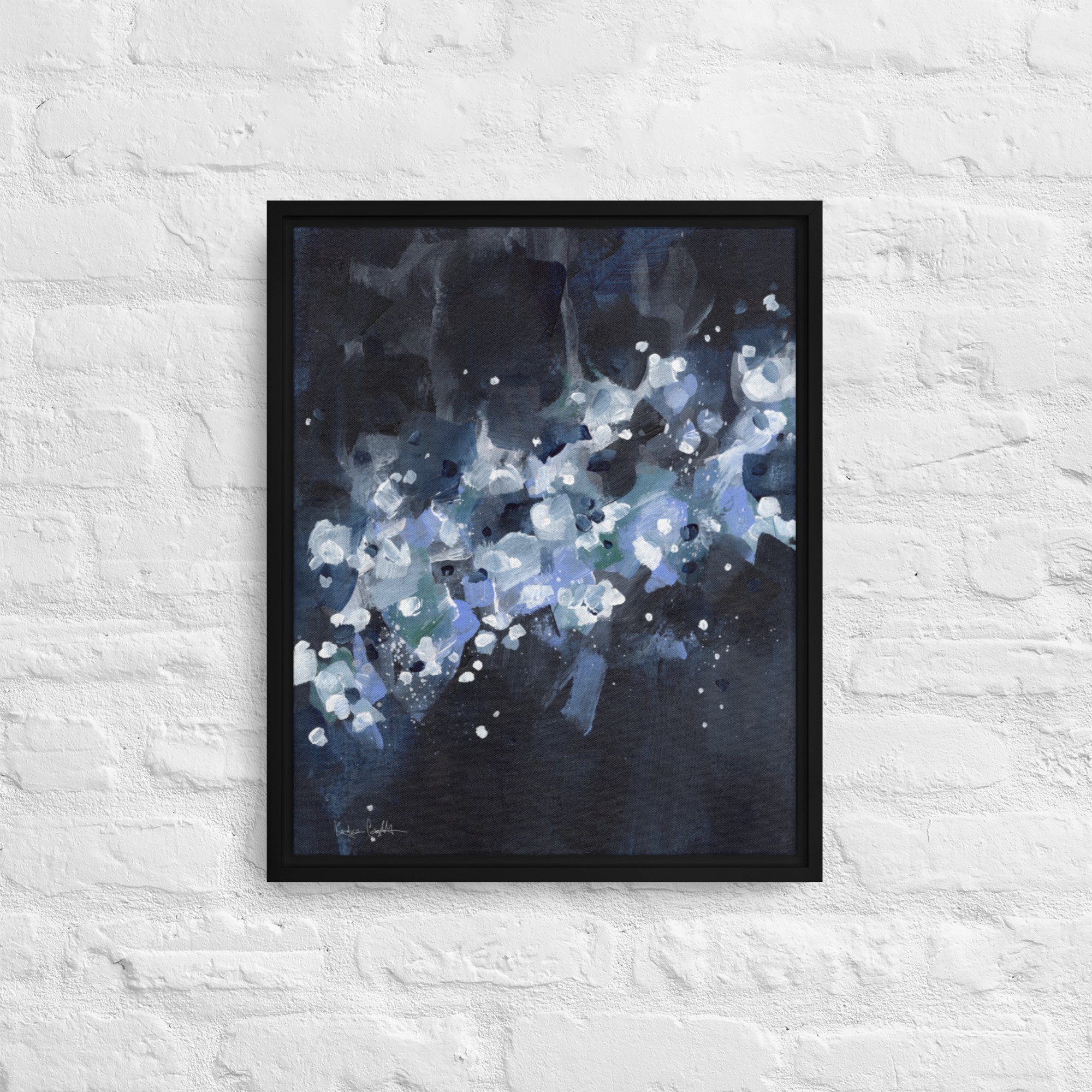 Moody Contemporary Painting - "Caught In The Light," Framed Canvas Print by Kendra Castillo