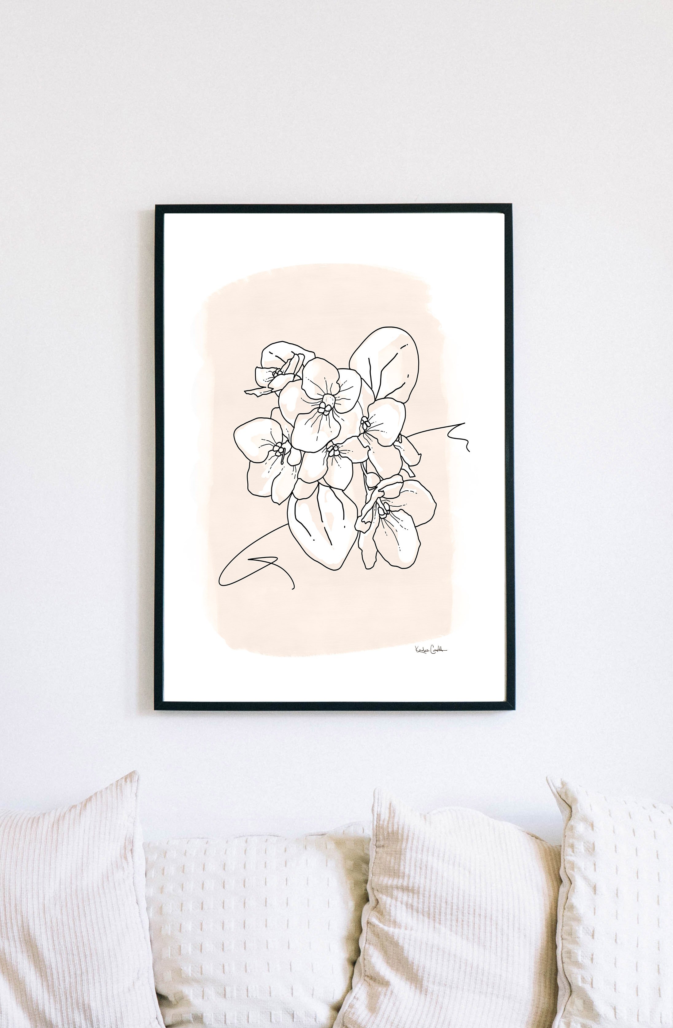 Violet - February Birth Month Flower Illustration Print