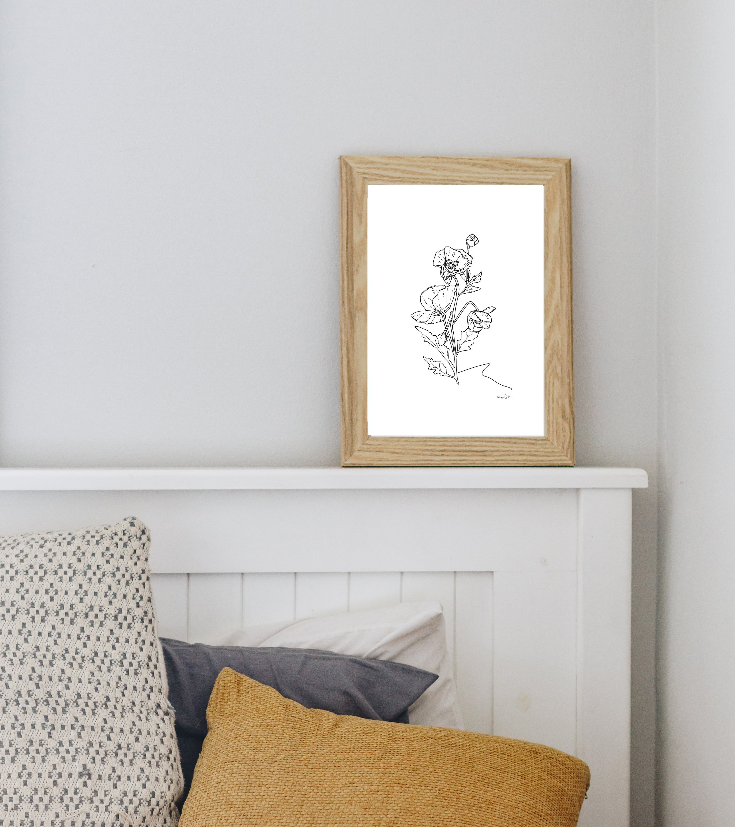 Poppy - August Birth Month Flower Illustration Print