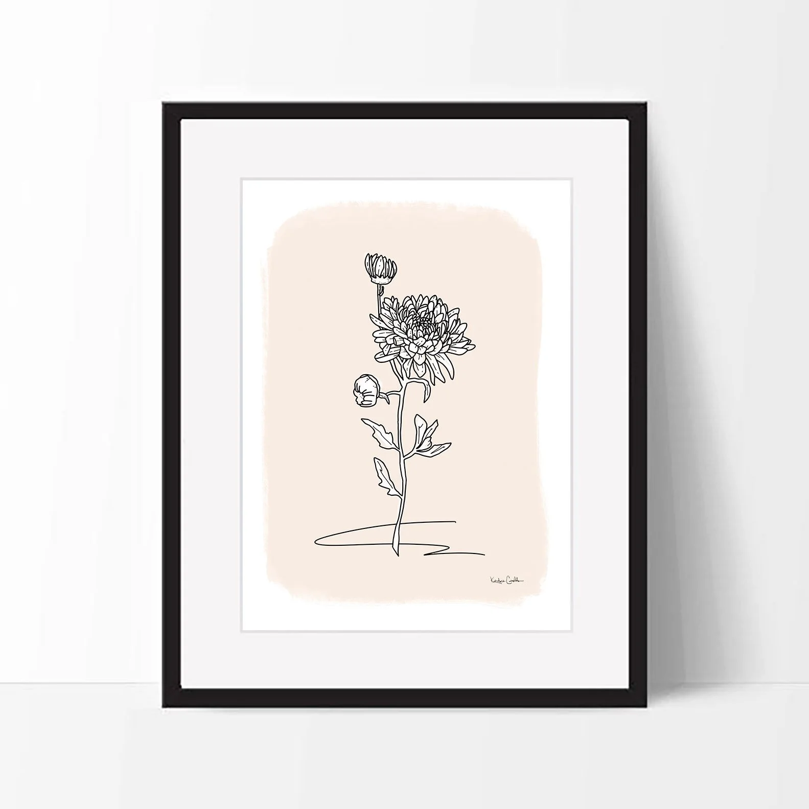Chrysanthemum - November Birth Month Flower Illustration Print