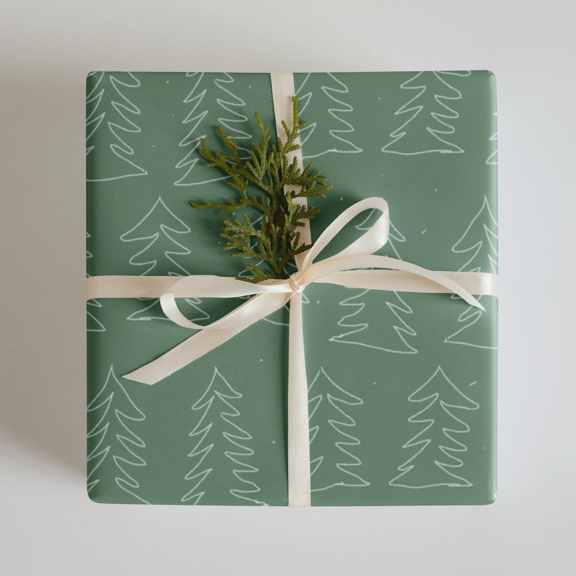 Green Christmas Tree Wrapping Paper — Kendra Castillo