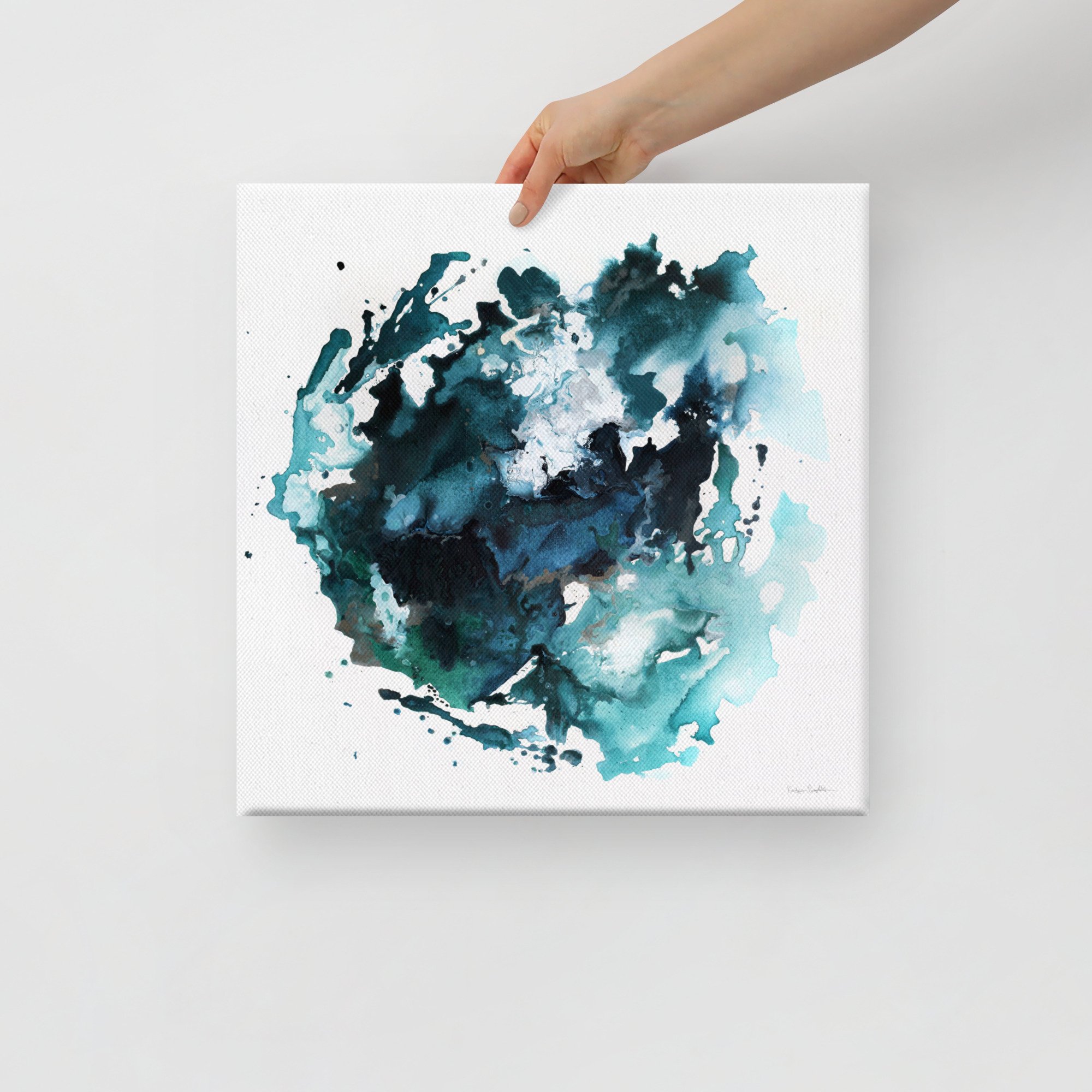 Surrender - abstract painting, square canvas art print