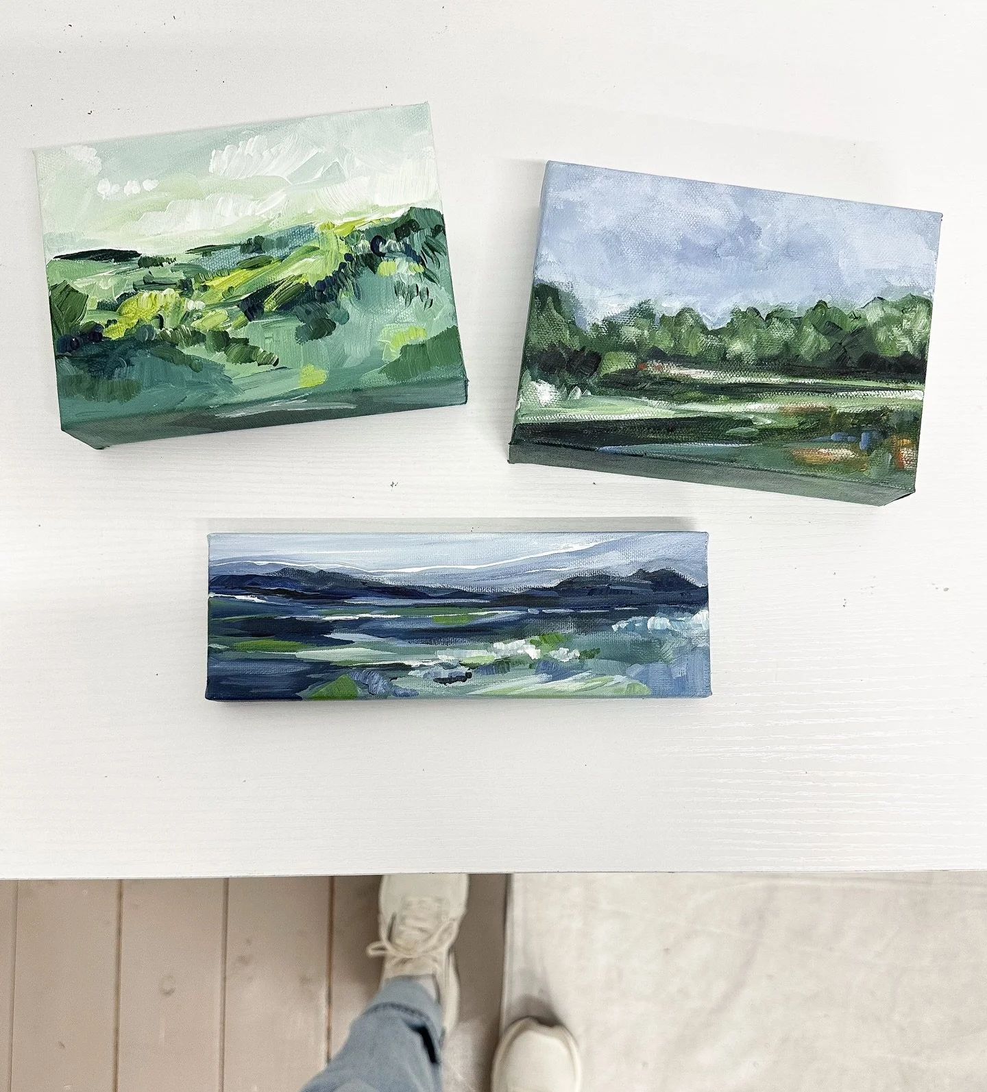 I&rsquo;m thinking of it as the grand finale &mdash; these are the final 3 paintings for 2025. 

These Landscape paintings were  inspired by the whimsy and wonder of the season &mdash; a mini escape, a place to find peace.

They are available in my w
