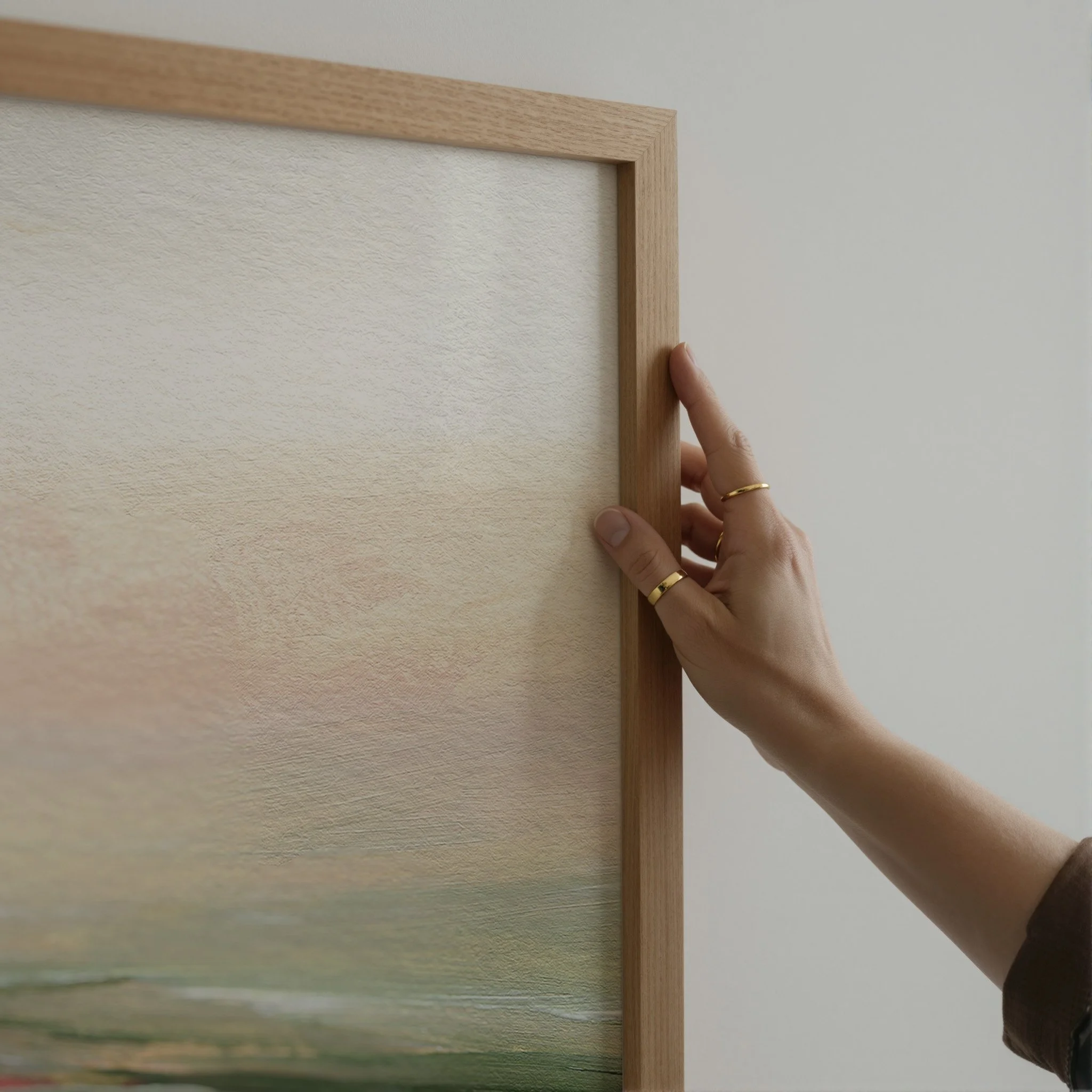 Meadow Dream- vertical fine art landscape print, soft greens, neutral tones. Art by Kendra Castillo