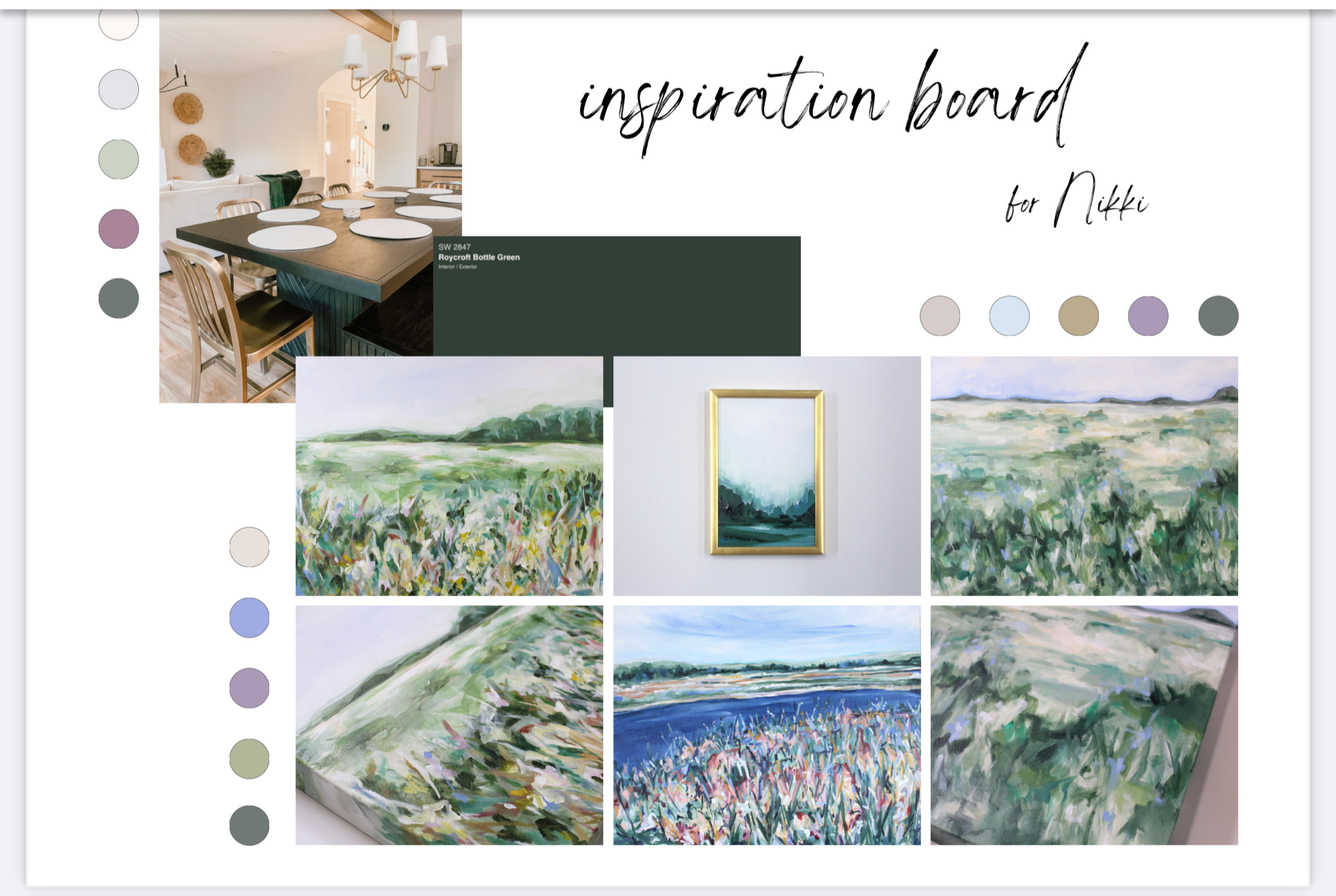 custom painting commission in progress by abstract landscape artist Kendra Castillo