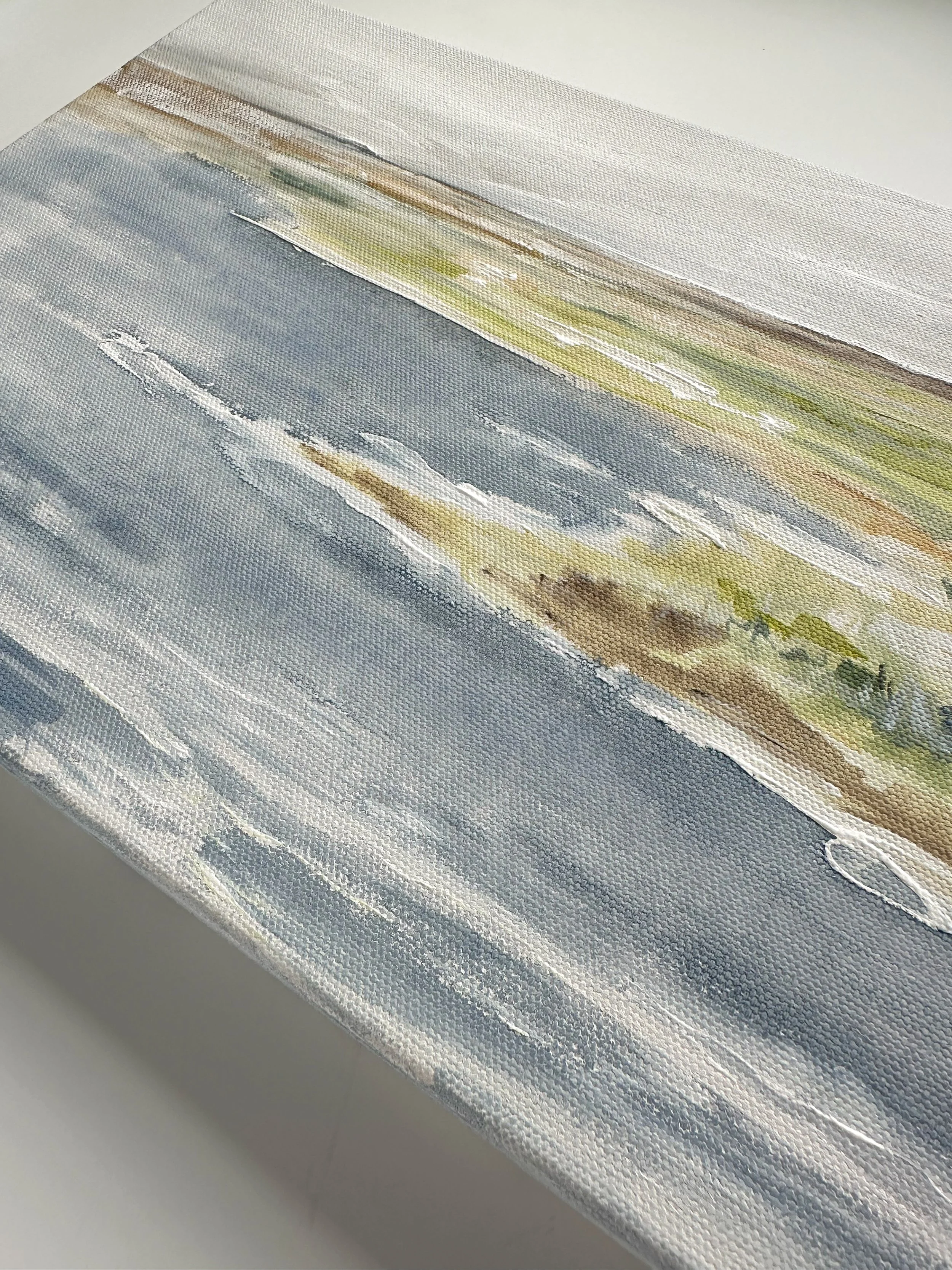 Original acrylic landscape art on canvas inspired by a peaceful coastal marsh