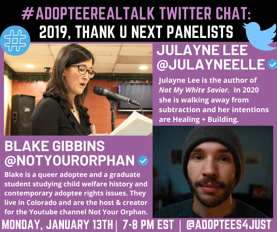AdopteeRealTalk Twitter Chat: 2019, thank u next!