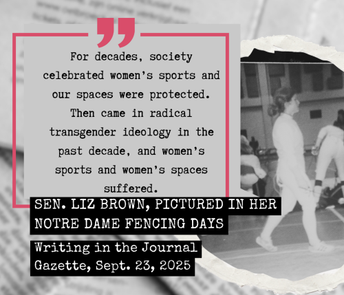 Liz Defends Women's Sports in the Journal Gazette