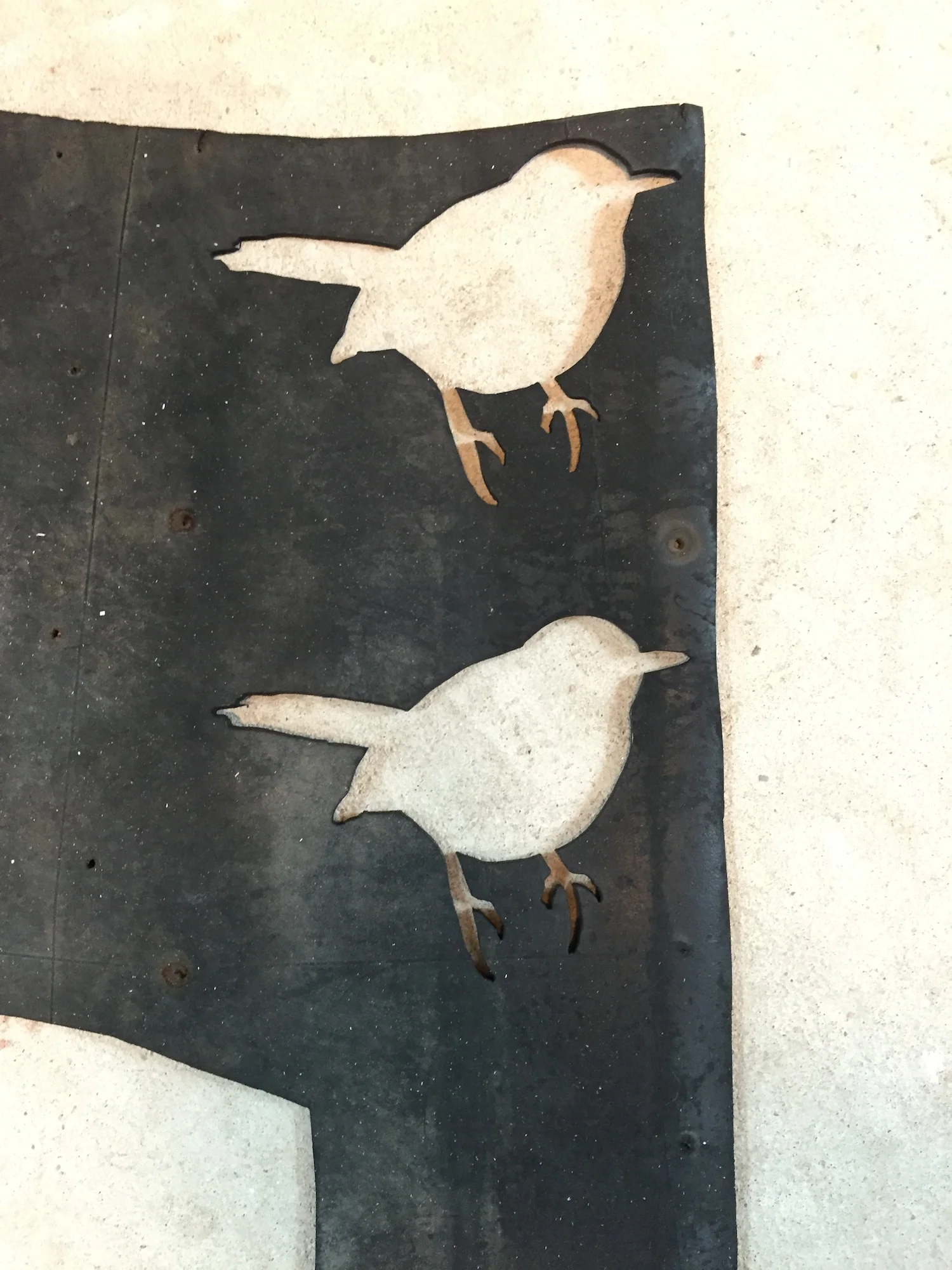 Bird silhouette cut-out using Epilog 50W laser by Valerie Mann