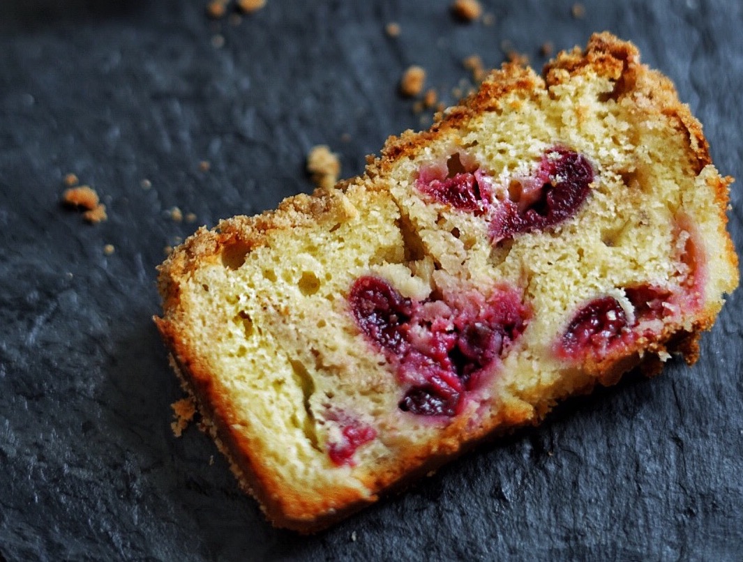 Cherry and Sour Cream Coffee Cake 