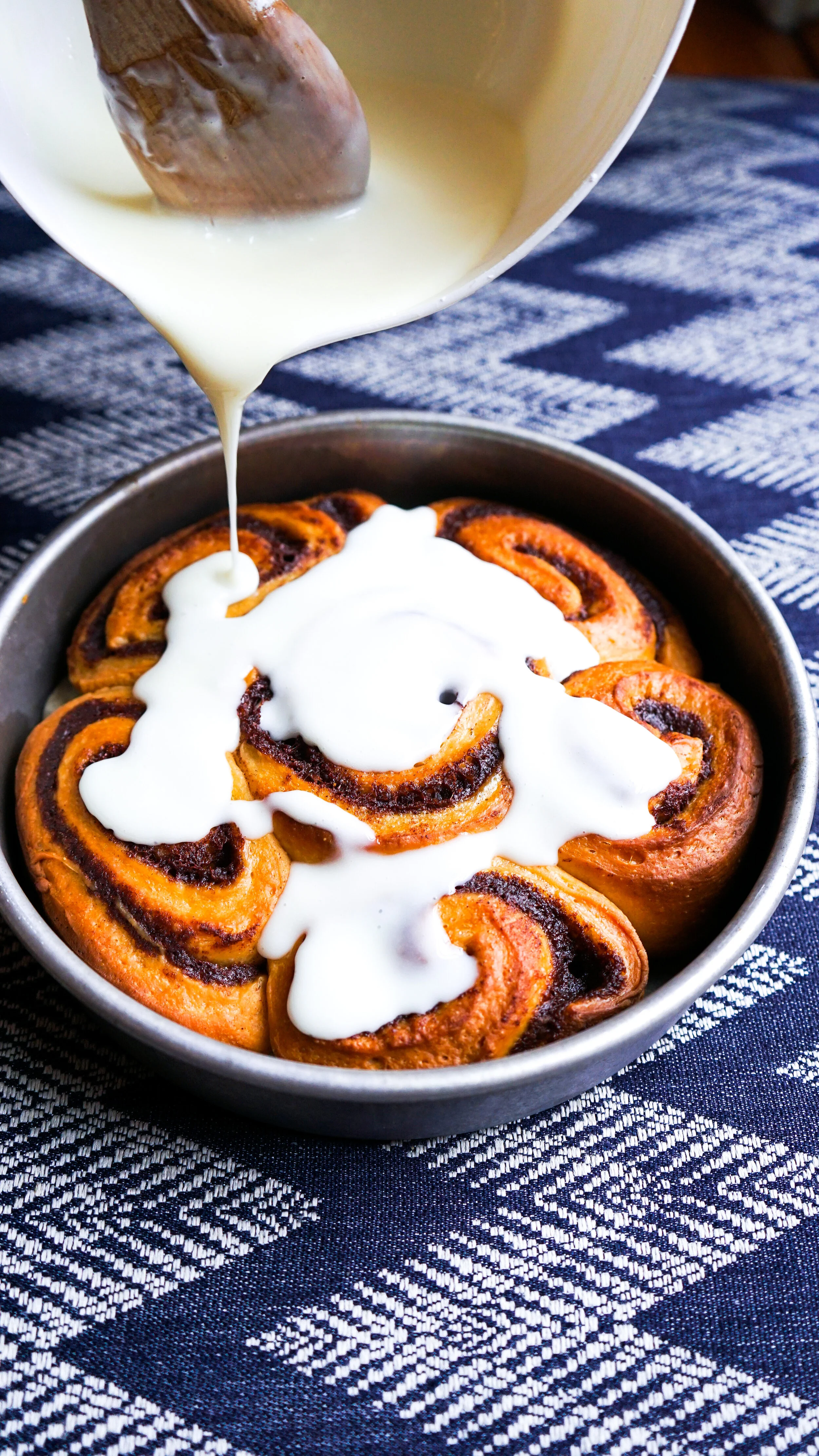 Banana Cinnamon Rolls with Greek Yogurt Glaze
