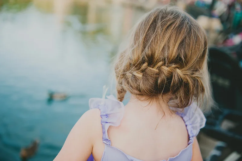 crown braid on little girl