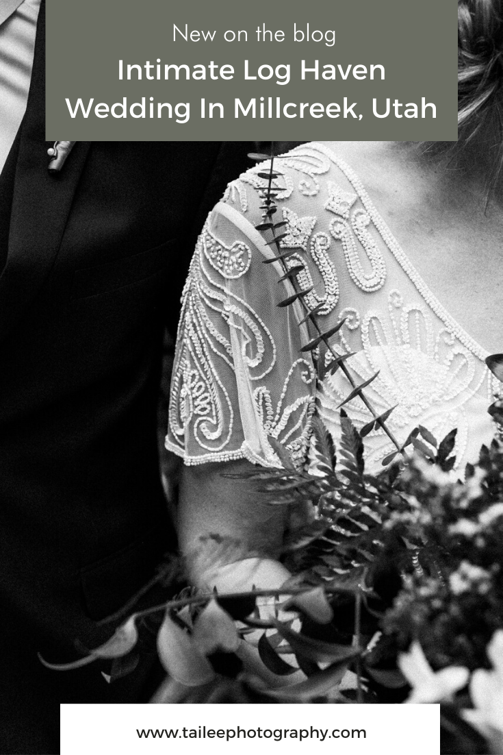 Intimate Log Haven Wedding In Millcreek, Utah by Tai Lee Photography. This blog post includes wedding details, bridal fashion, groom fashion, bride and groom portraits. Book your wedding and browse the blog for more inspiration #photography #wedding…