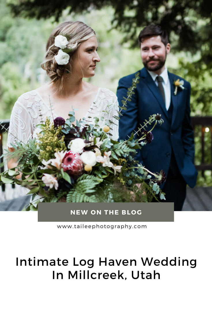 Intimate Log Haven Wedding In Millcreek, Utah by Tai Lee Photography. This blog post includes wedding details, bridal fashion, groom fashion, bride and groom portraits. Book your wedding and browse the blog for more inspiration #photography #wedding…