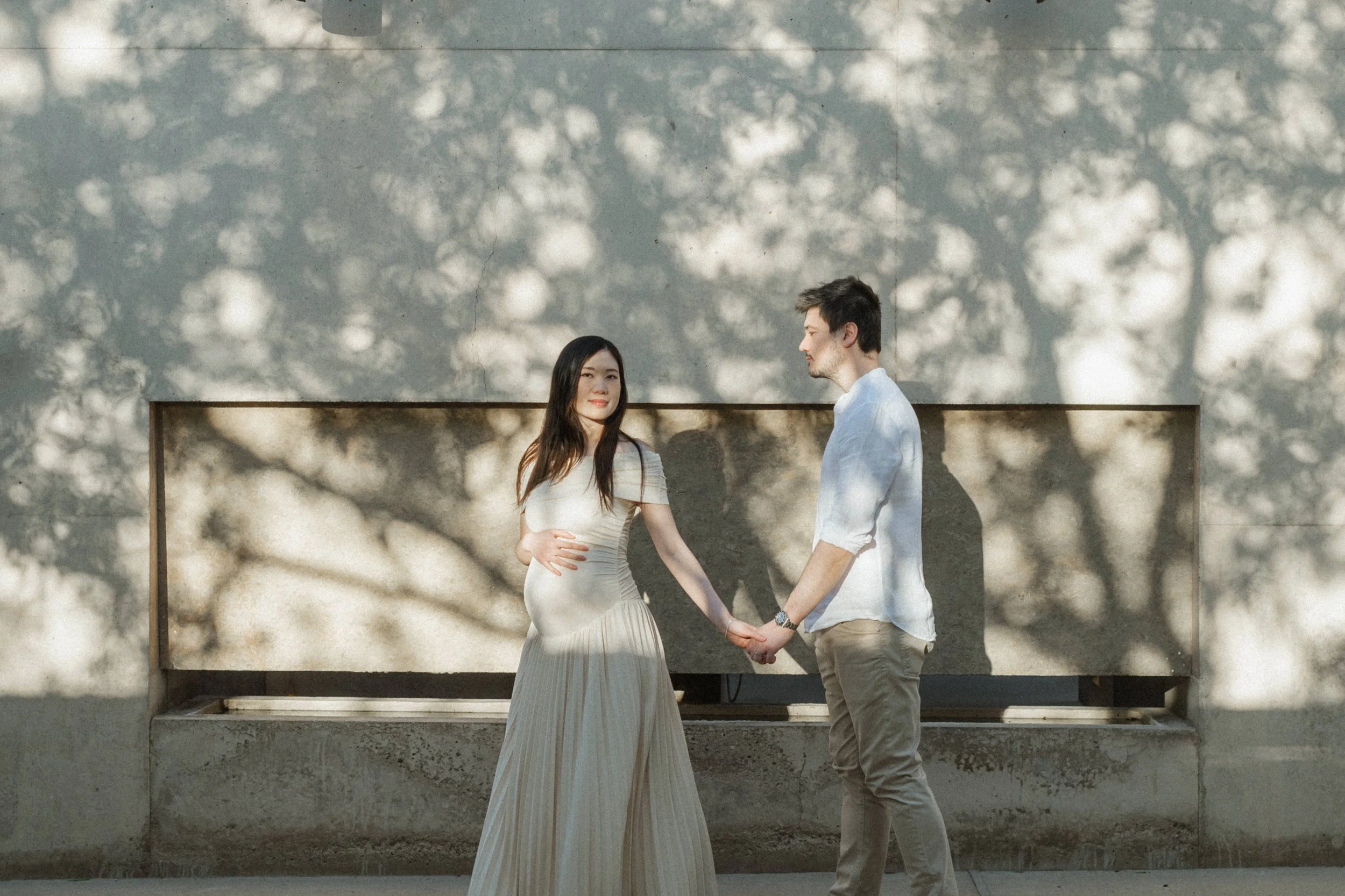 amangiri photography maternity session concrete walls and dappled light