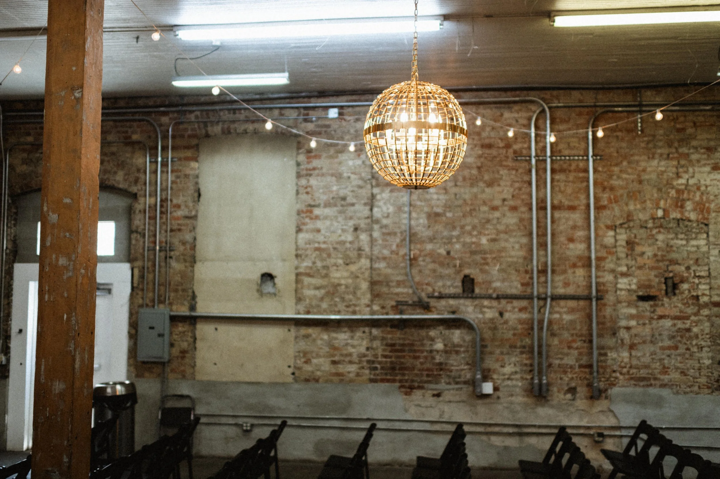 industrial wedding venue downtown salt lake utah brick walls wooden beams