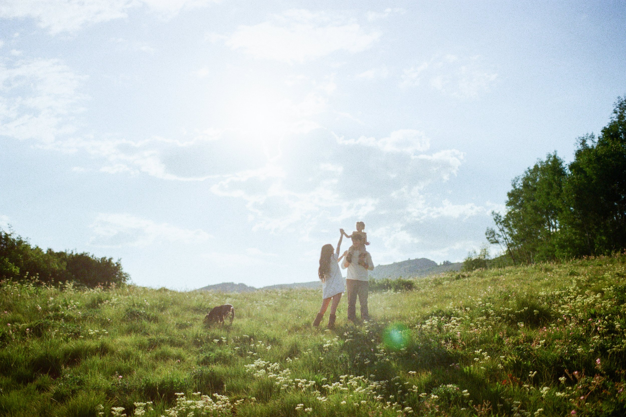 family film photo playing in the Utah mountains
