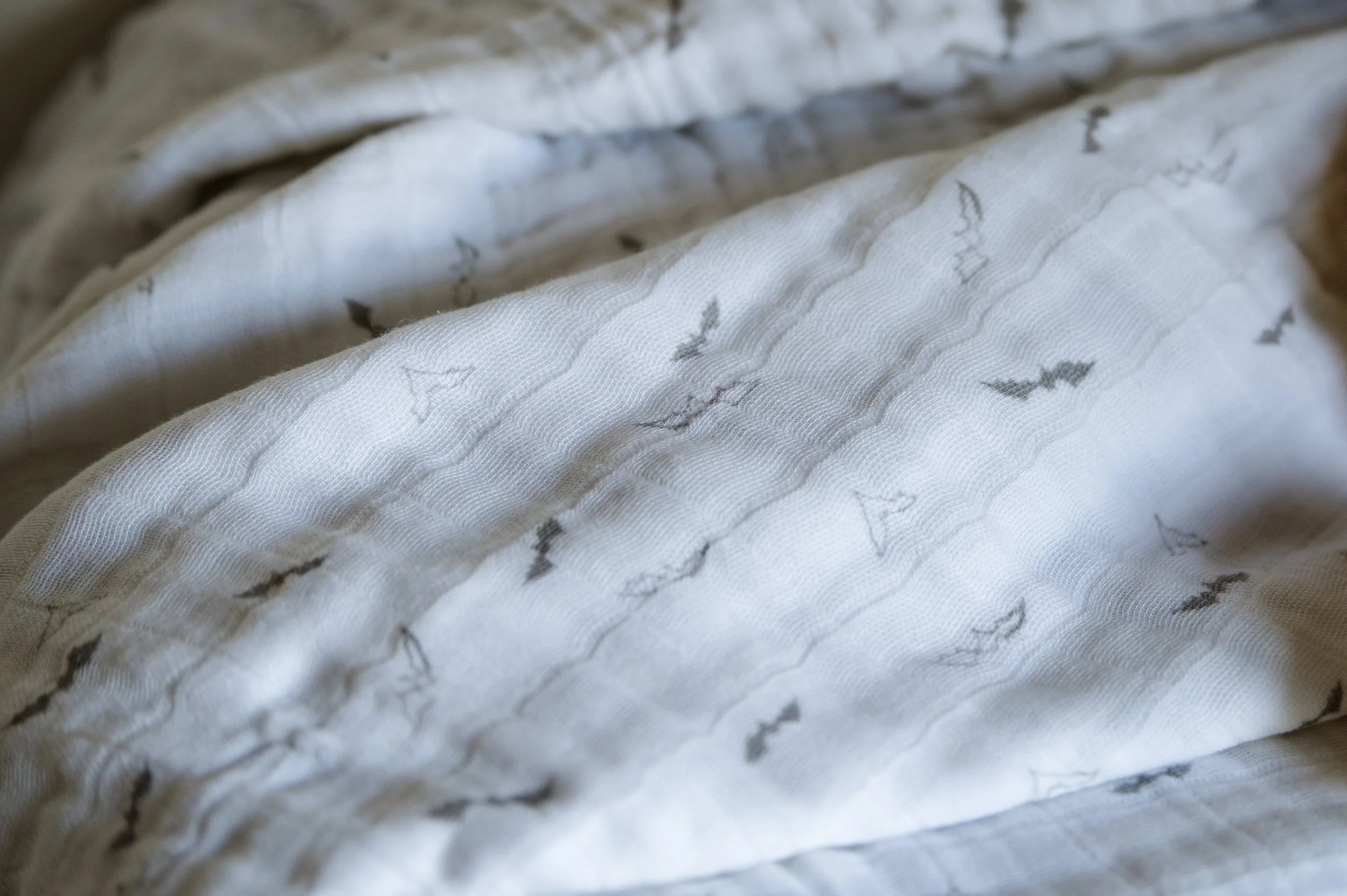 Halloween baby blanket photographer Utah styling Little Unicorn seasonal swaddle flat lay