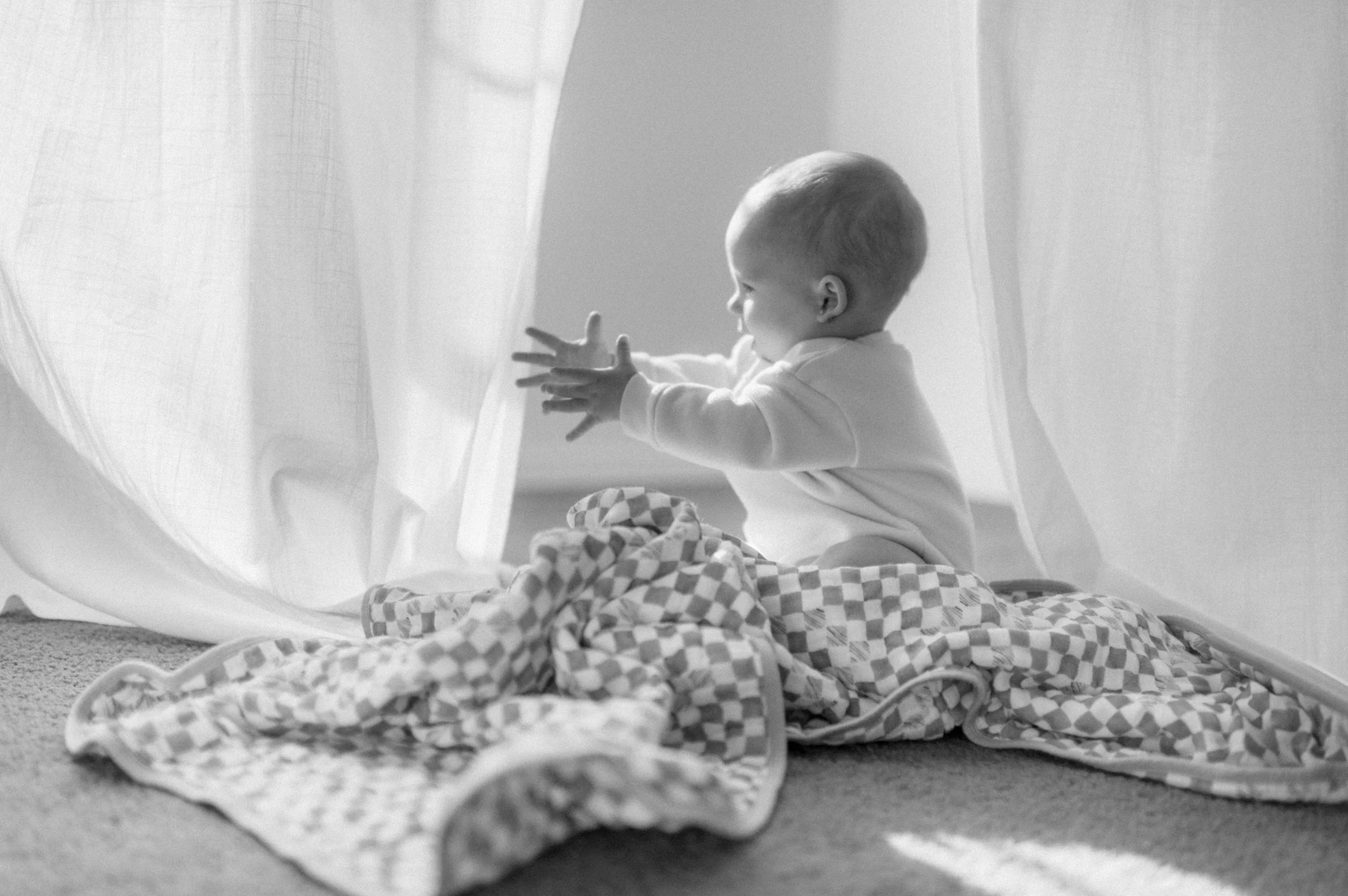Minimalist black and white product photography with fine art feel