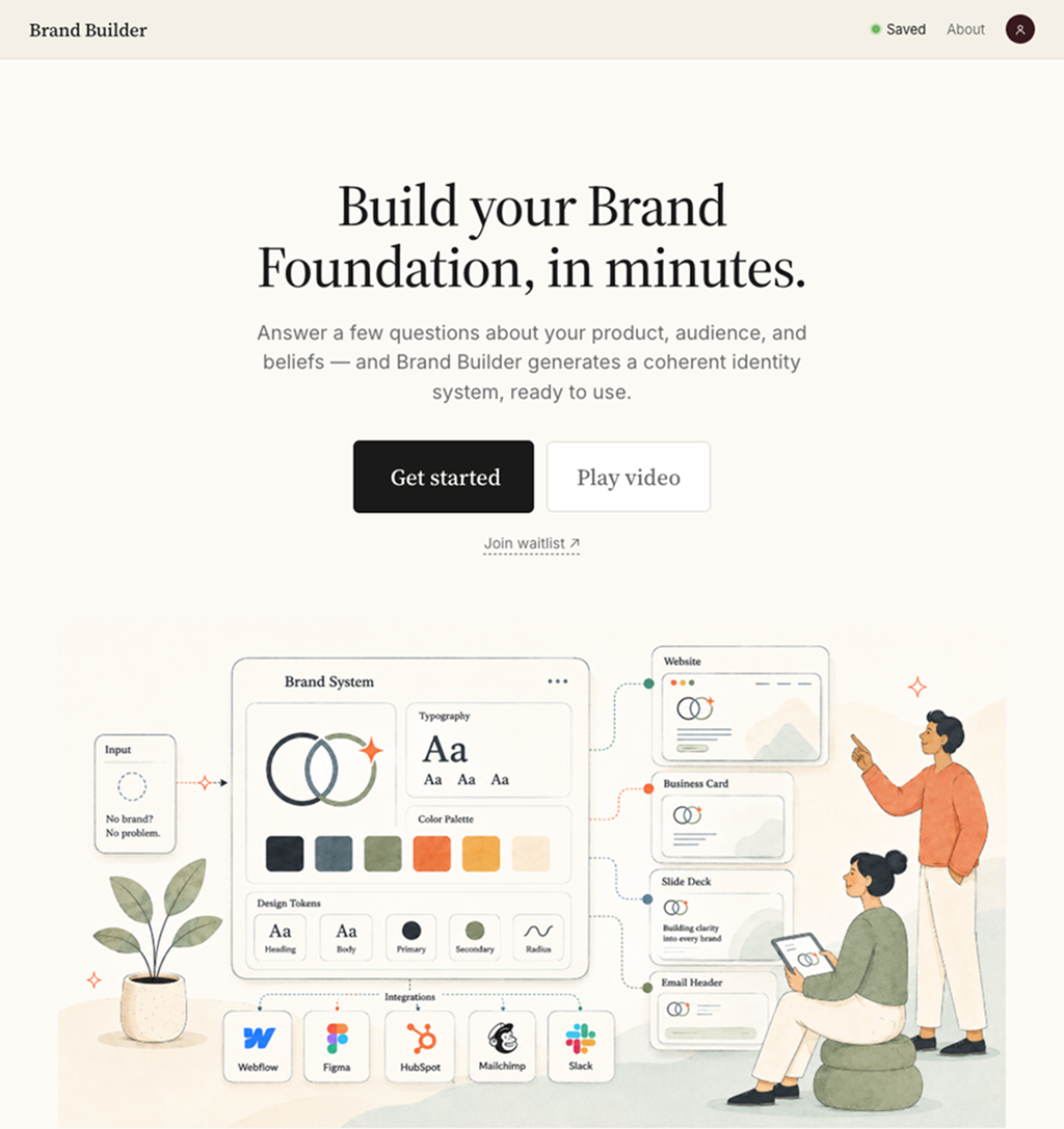 Homepage of brand-builder.ai