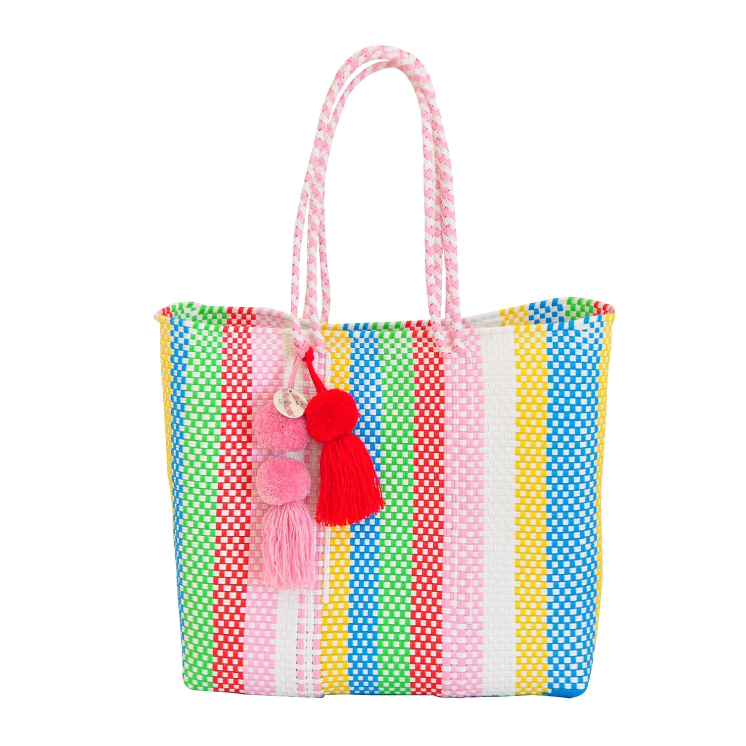Beatriz rainbow stripe shopper tote bag recycled plastic | Soi 55