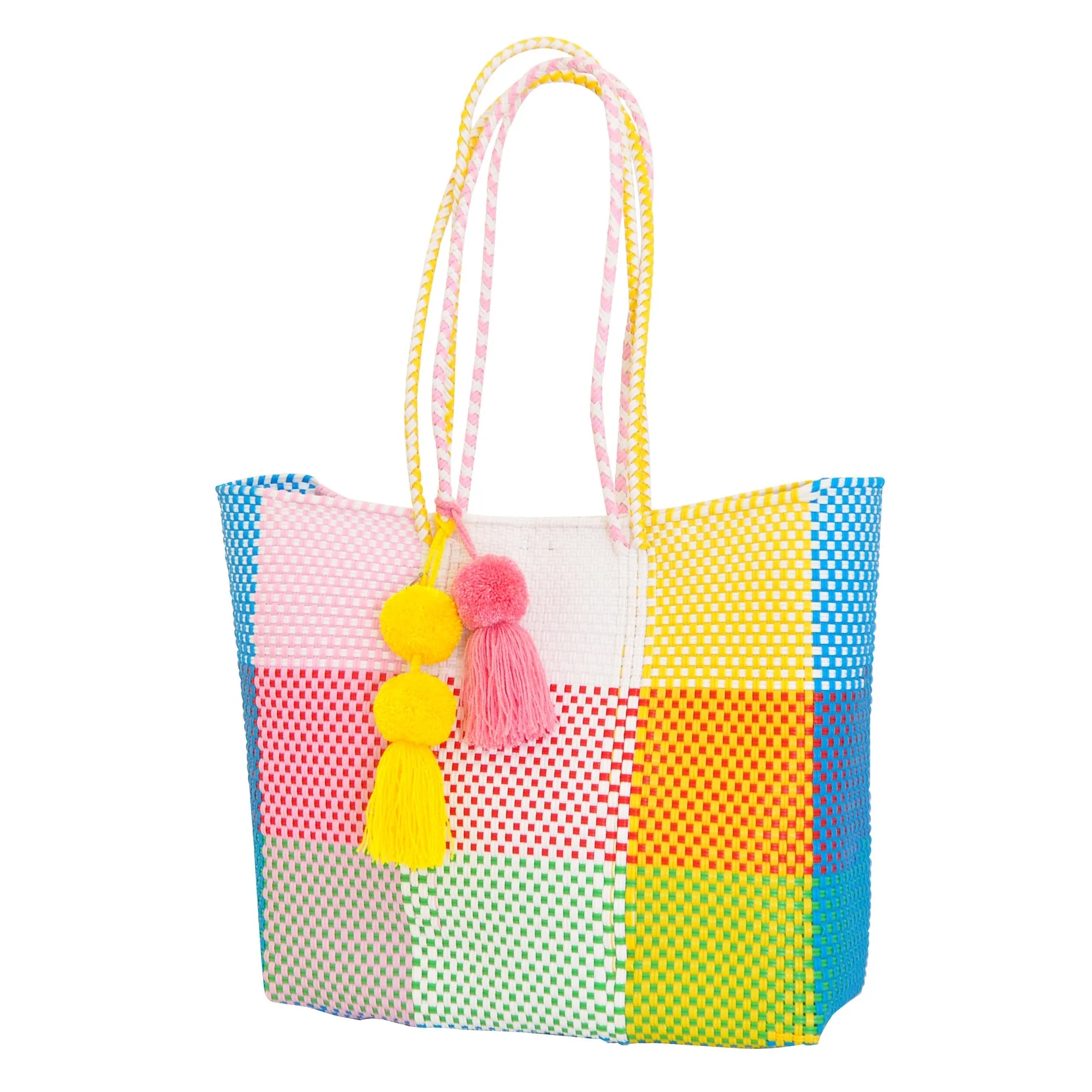 Beatriz rainbow check shopper tote bag recycled plastic | Soi 55